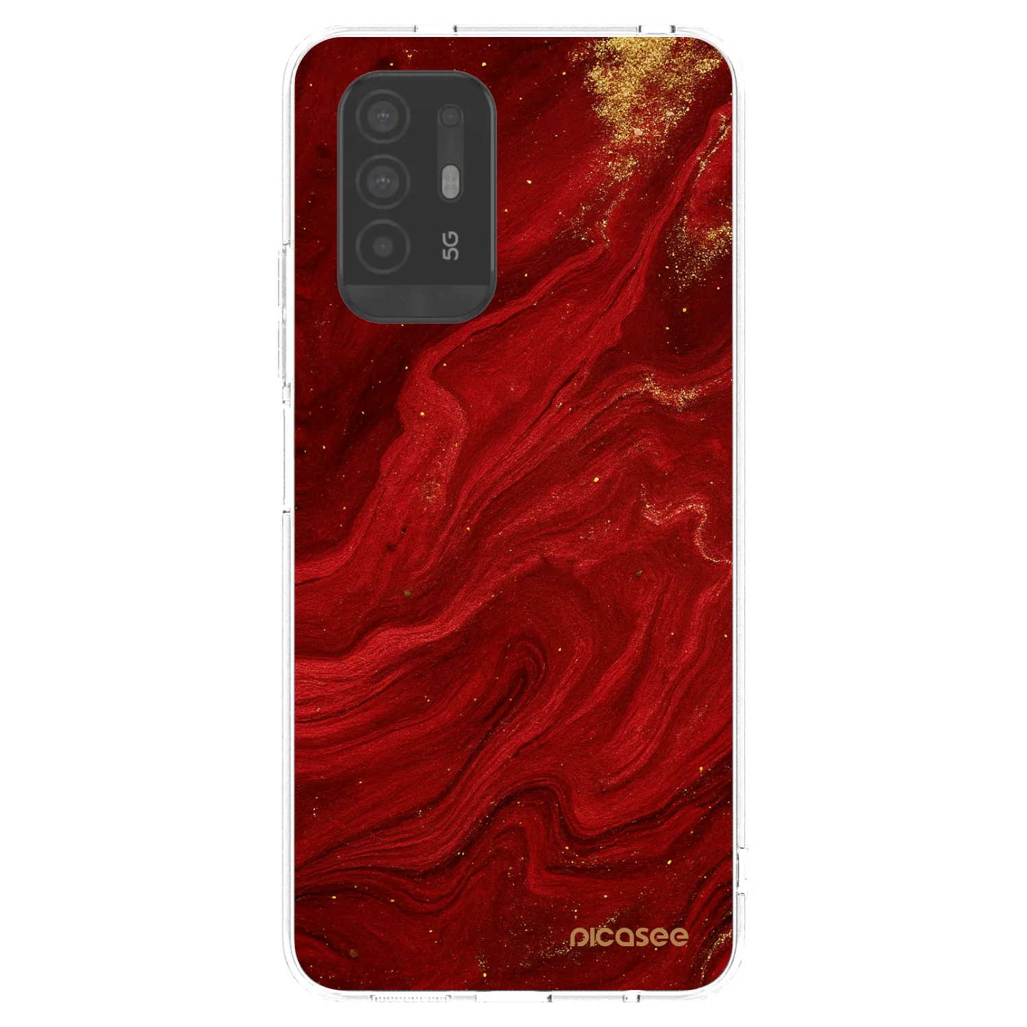 Picasee silikonska prozirna maskica za OPPO A94 5G - Red