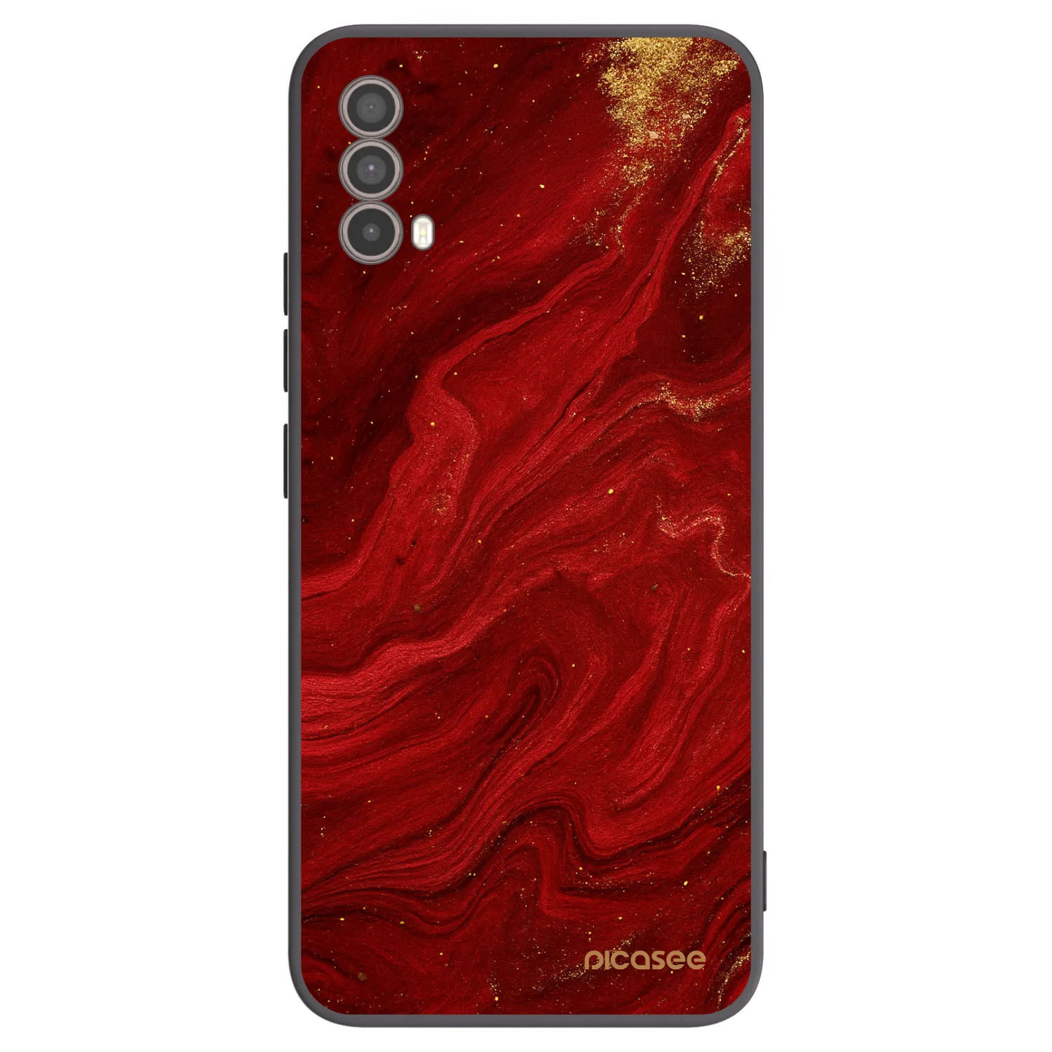 Picasee crna silikonska maskica za Motorola Moto E40 - Red