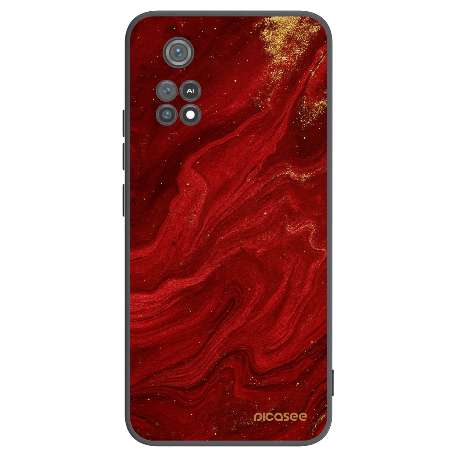 Picasee crna silikonska maskica za Xiaomi Poco M4 Pro - Red