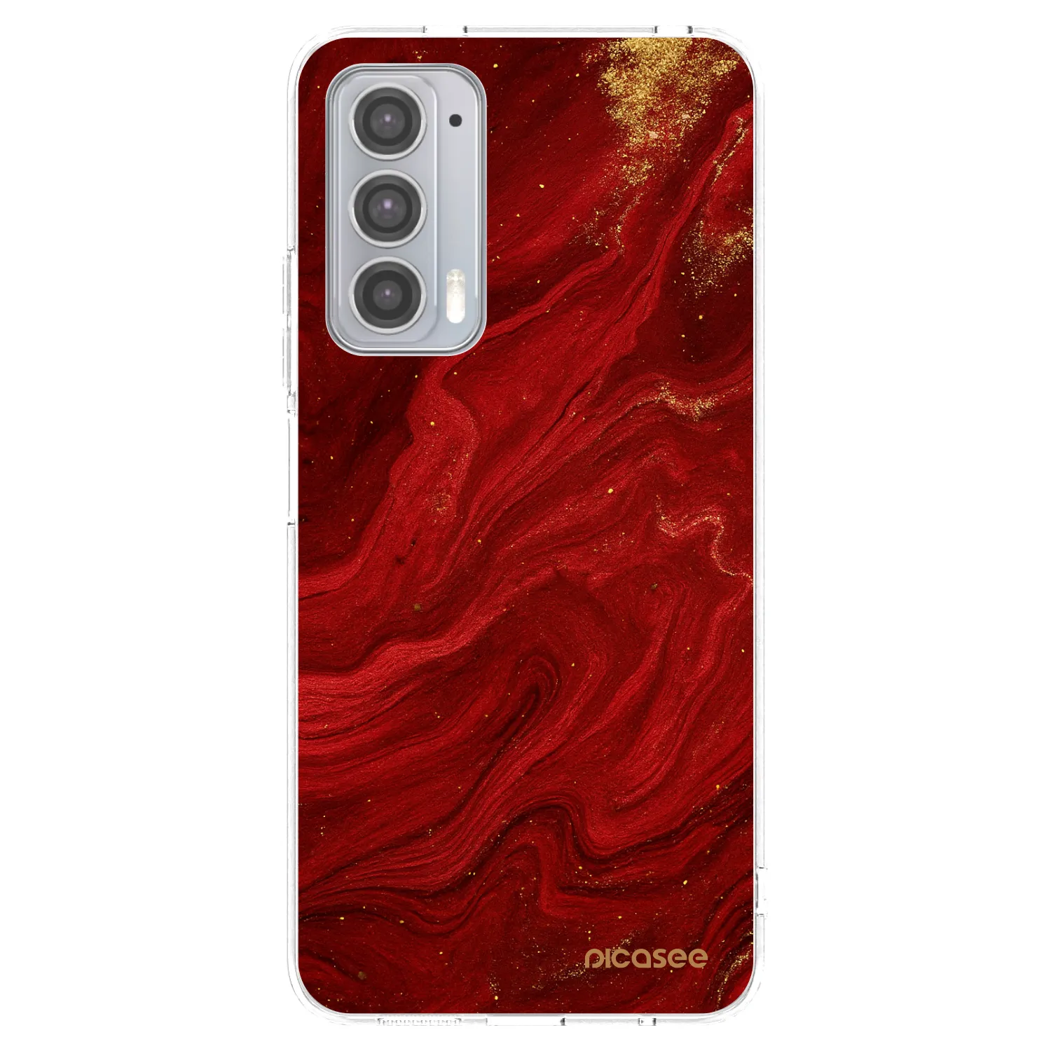 Picasee silikonska prozirna maskica za Motorola Edge 20 - Red