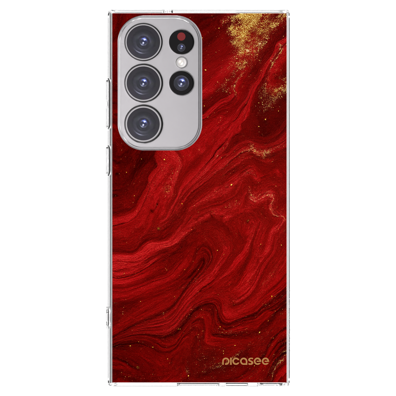 Picasee silikonska prozirna maskica za Samsung Galaxy S23 Ultra 5G - Red