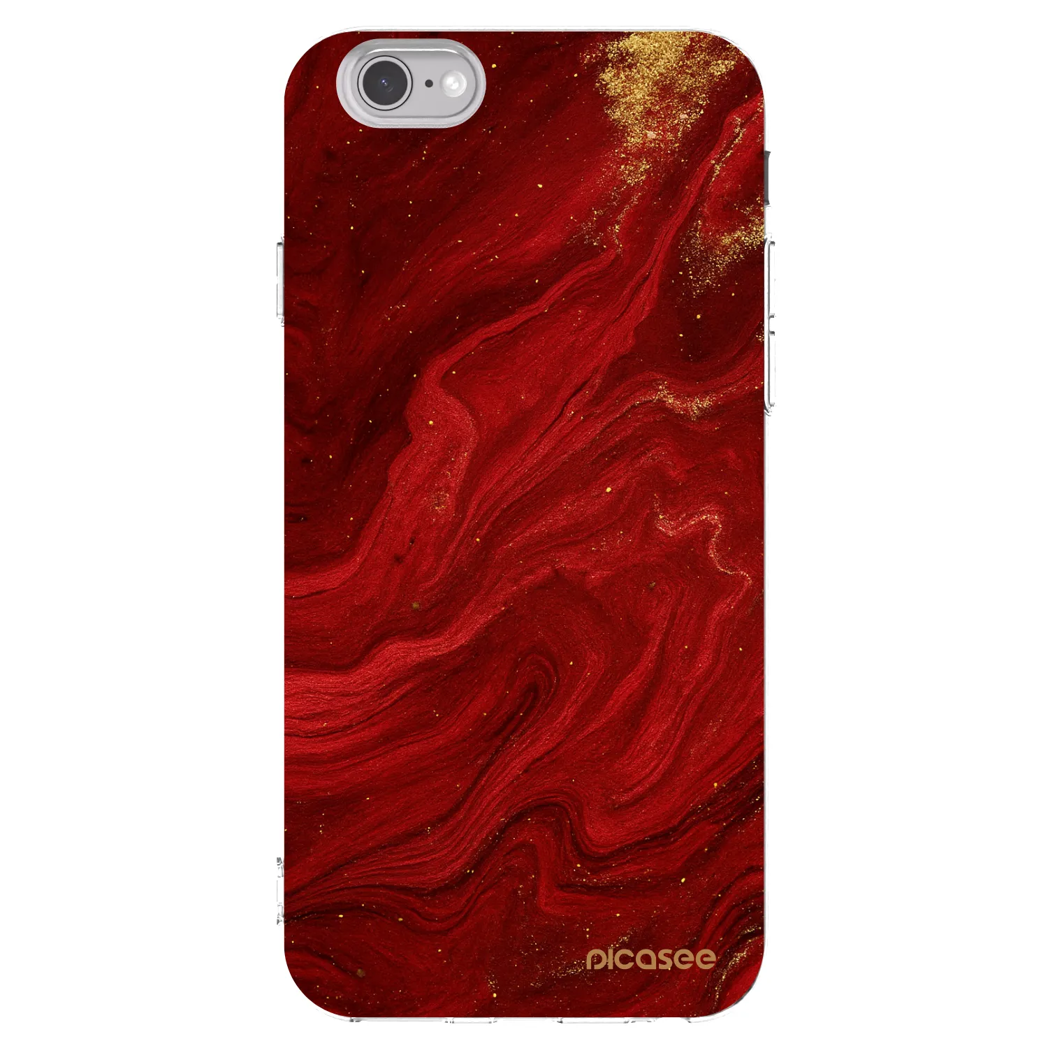 Picasee silikonska prozirna maskica za Apple iPhone 6/6S - Red