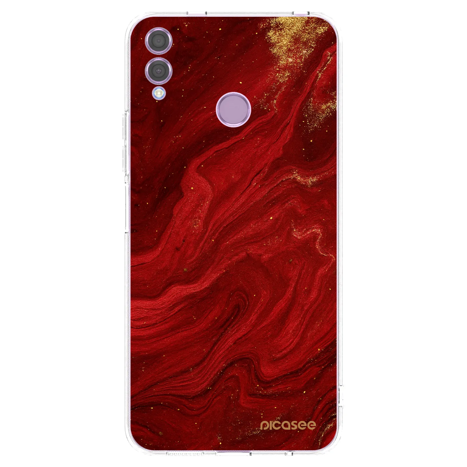 Picasee silikonska prozirna maskica za Honor 8X - Red