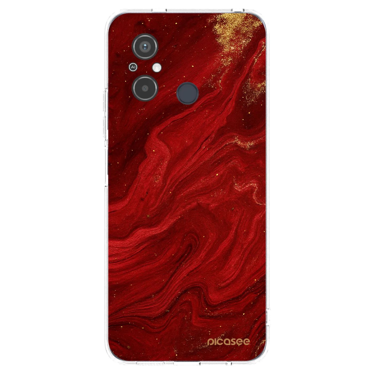 Picasee silikonska prozirna maskica za Xiaomi Redmi 12C - Red