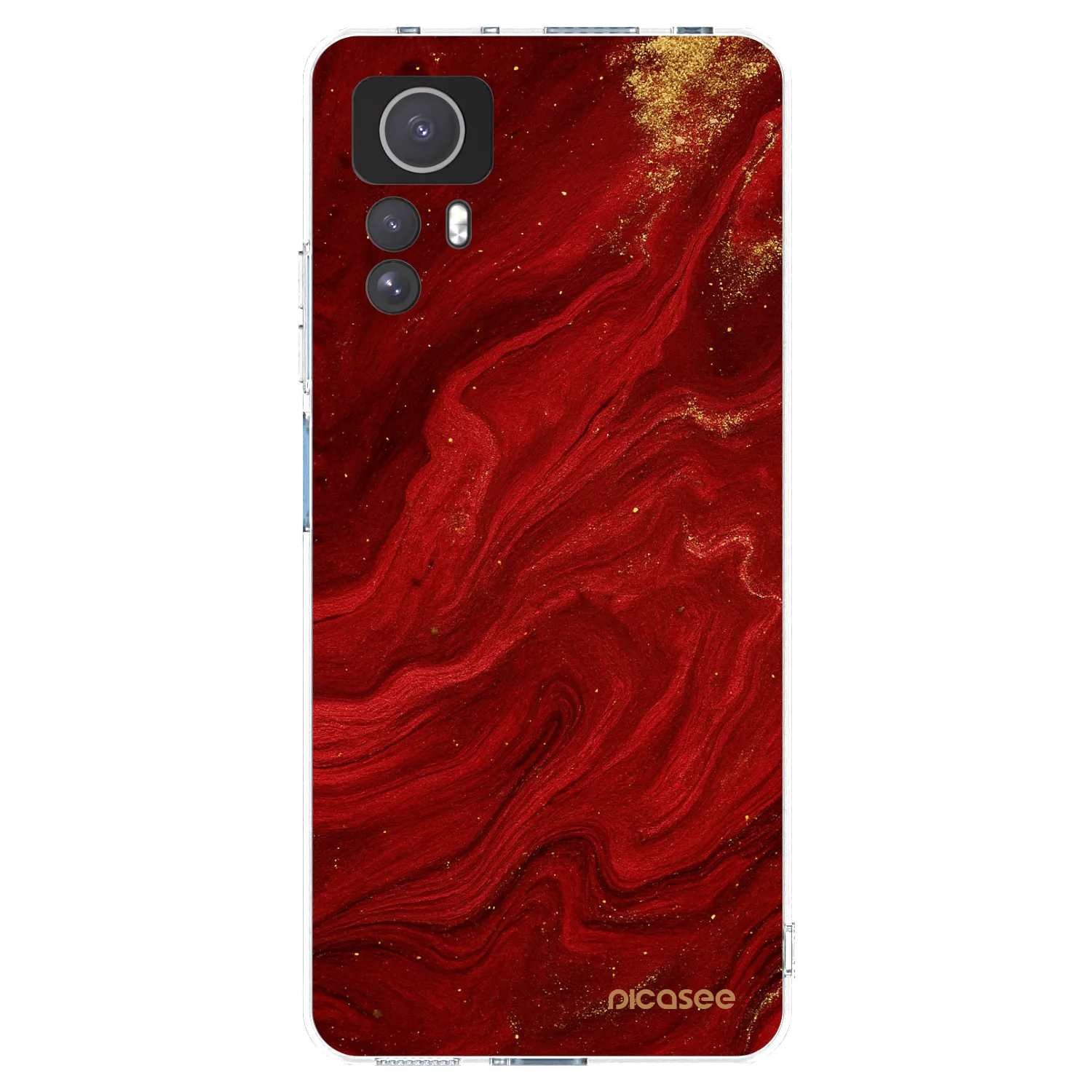 Picasee silikonska prozirna maskica za Xiaomi Redmi Note 12S - Red