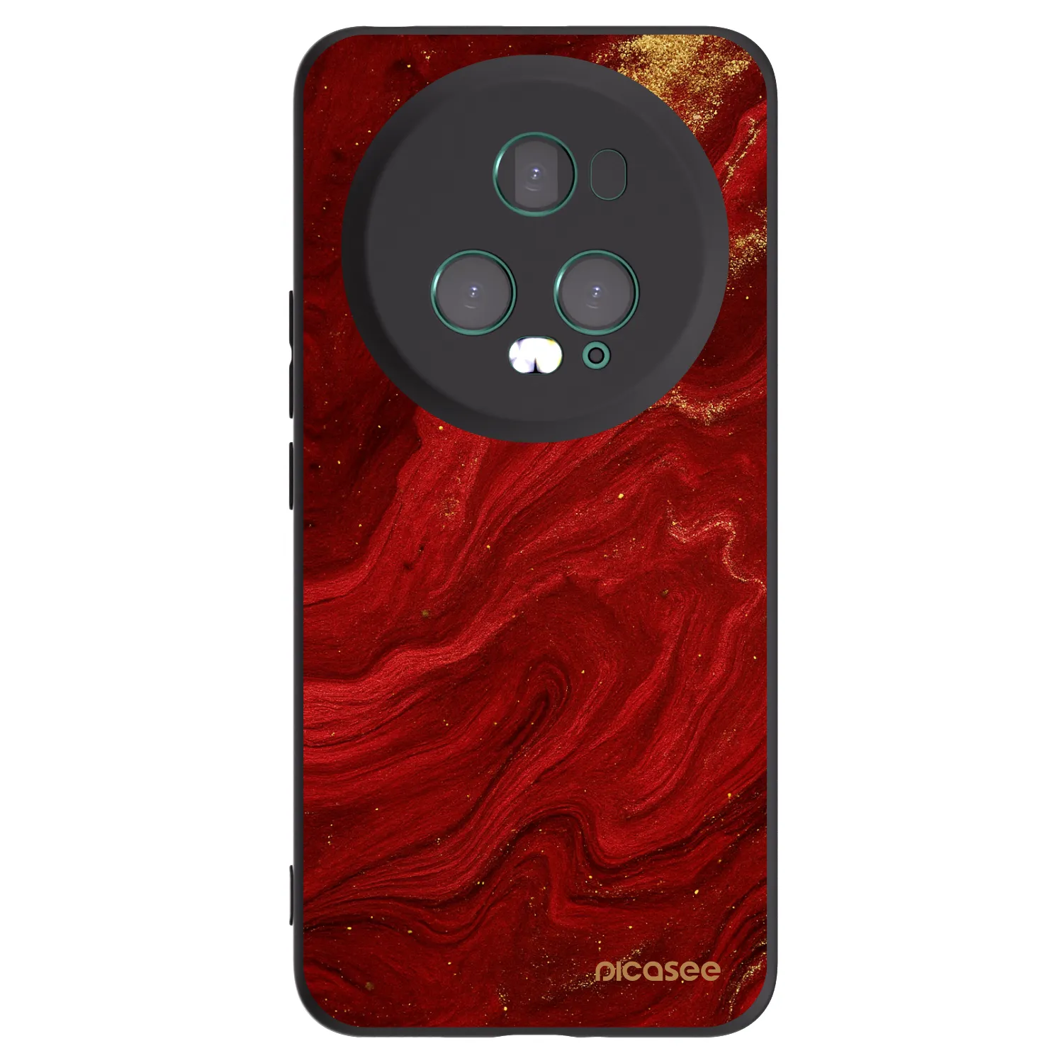Picasee crna silikonska maskica za Honor Magic5 Pro - Red