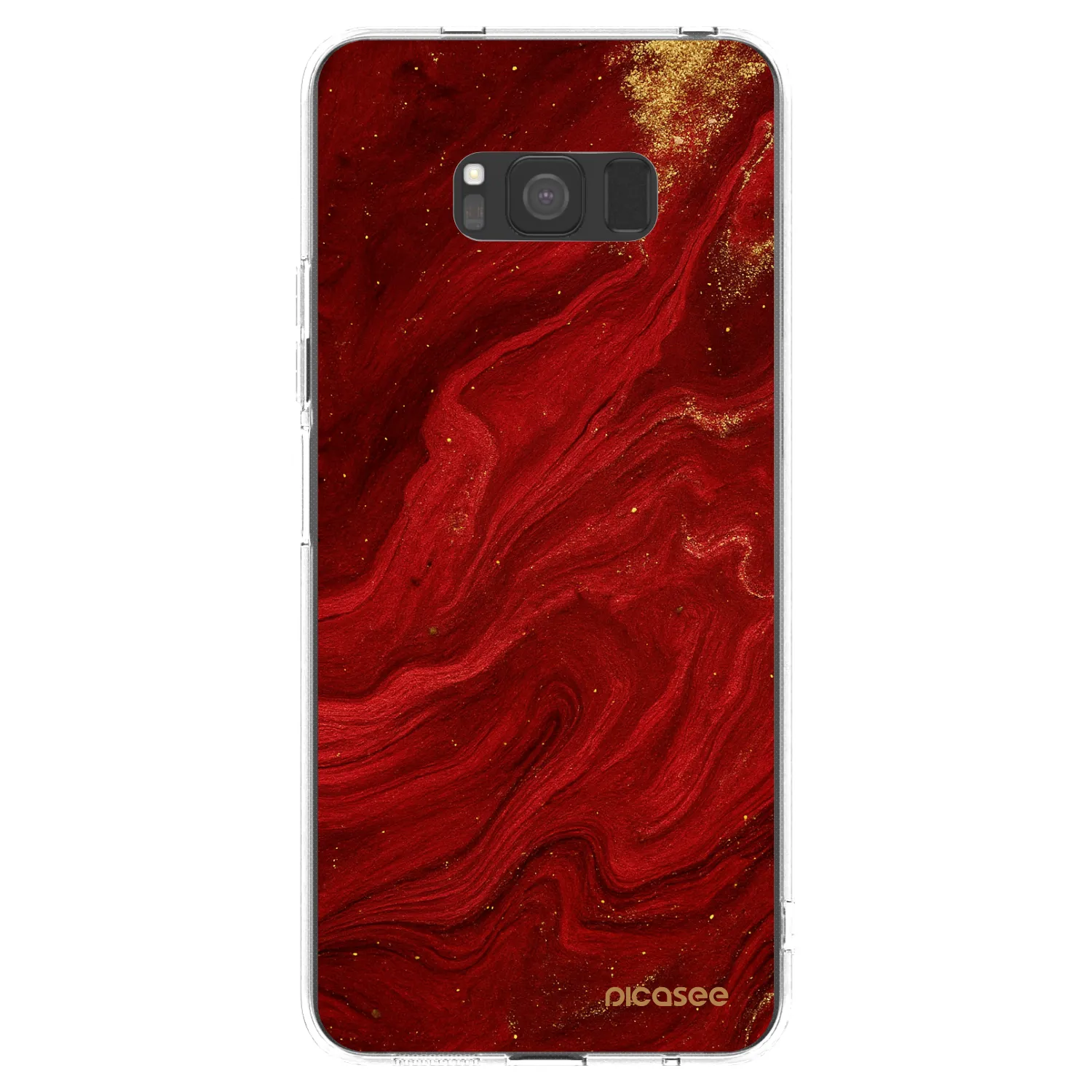 Picasee silikonska prozirna maskica za Samsung Galaxy S8 G950F - Red