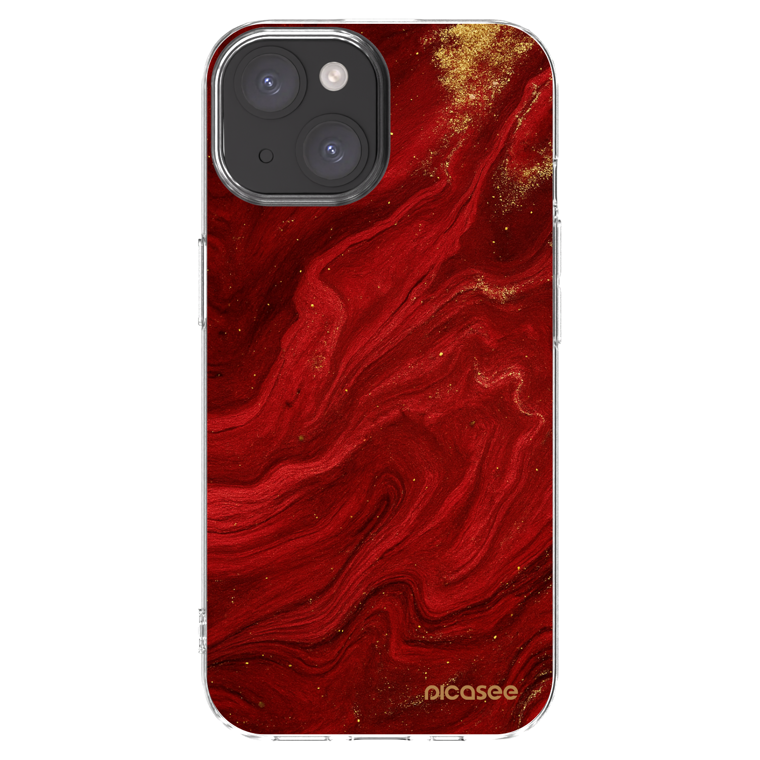 Picasee silikonska prozirna maskica za Apple iPhone 15 - Red