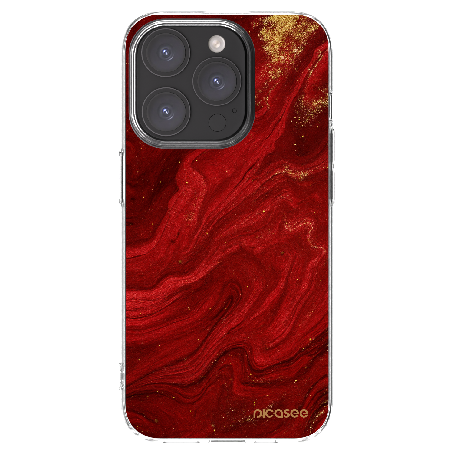 Picasee silikonska prozirna maskica za Apple iPhone 15 Pro - Red