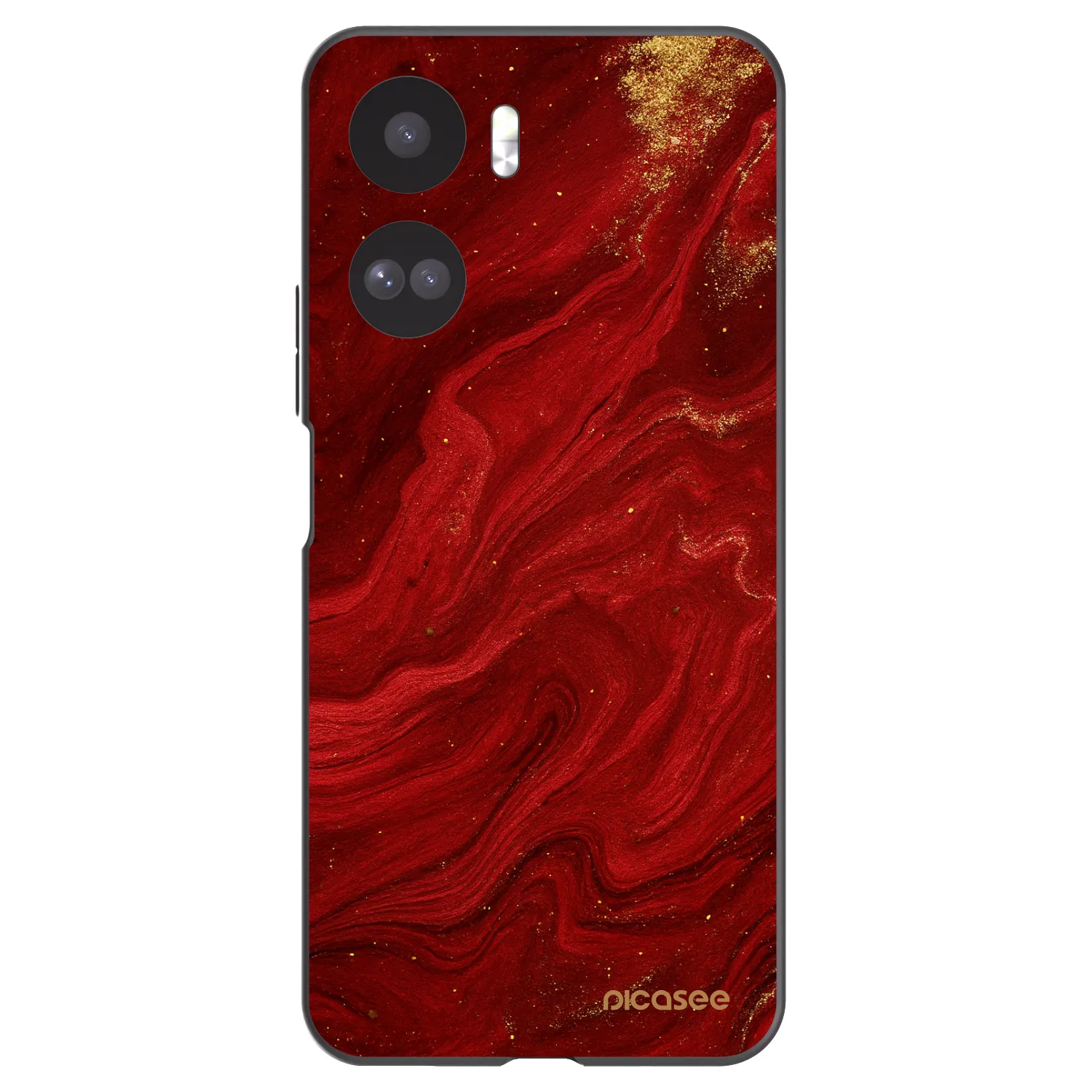 Picasee crna silikonska maskica za Honor 90 Lite 5G - Red