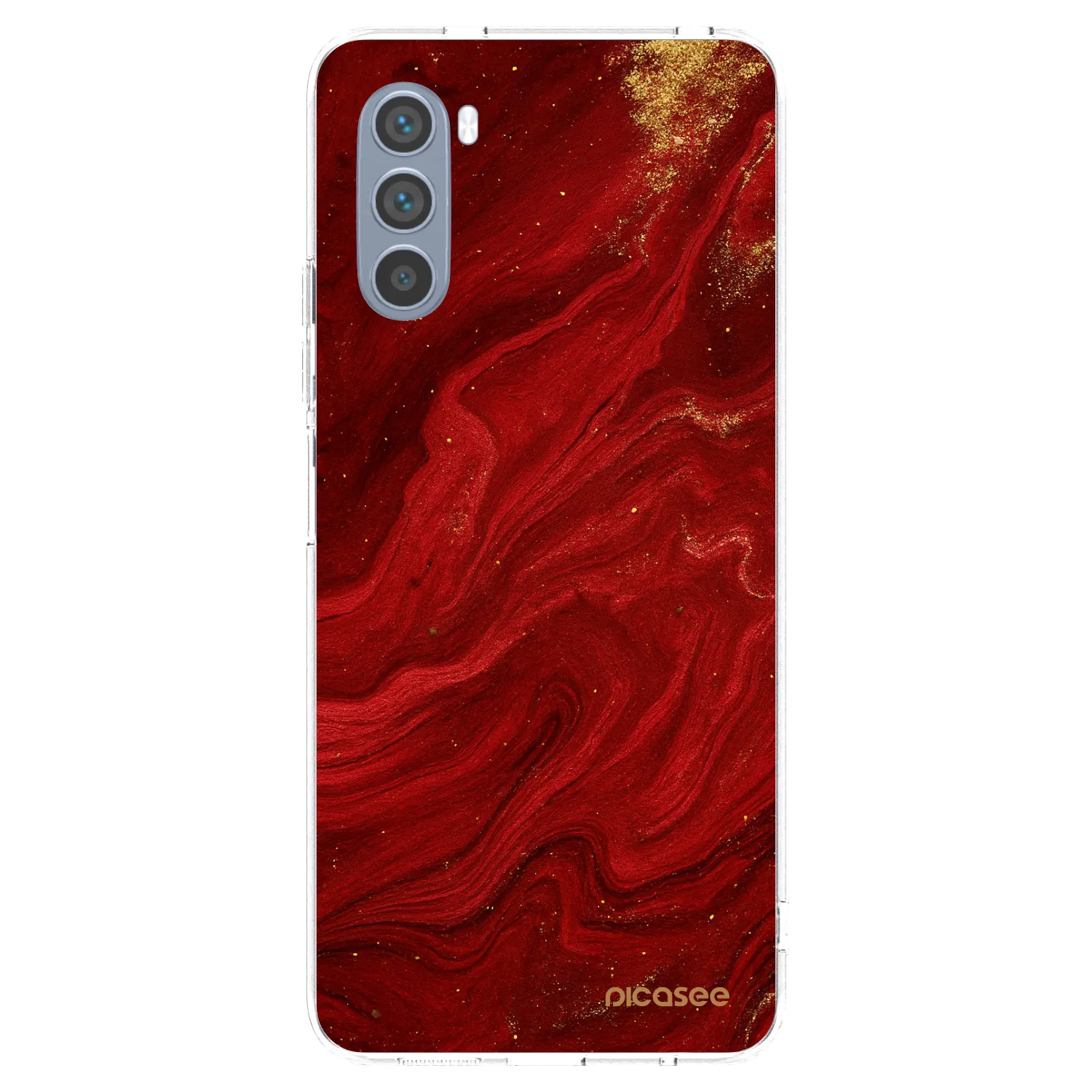 Picasee silikonska prozirna maskica za Motorola Moto G62 - Red