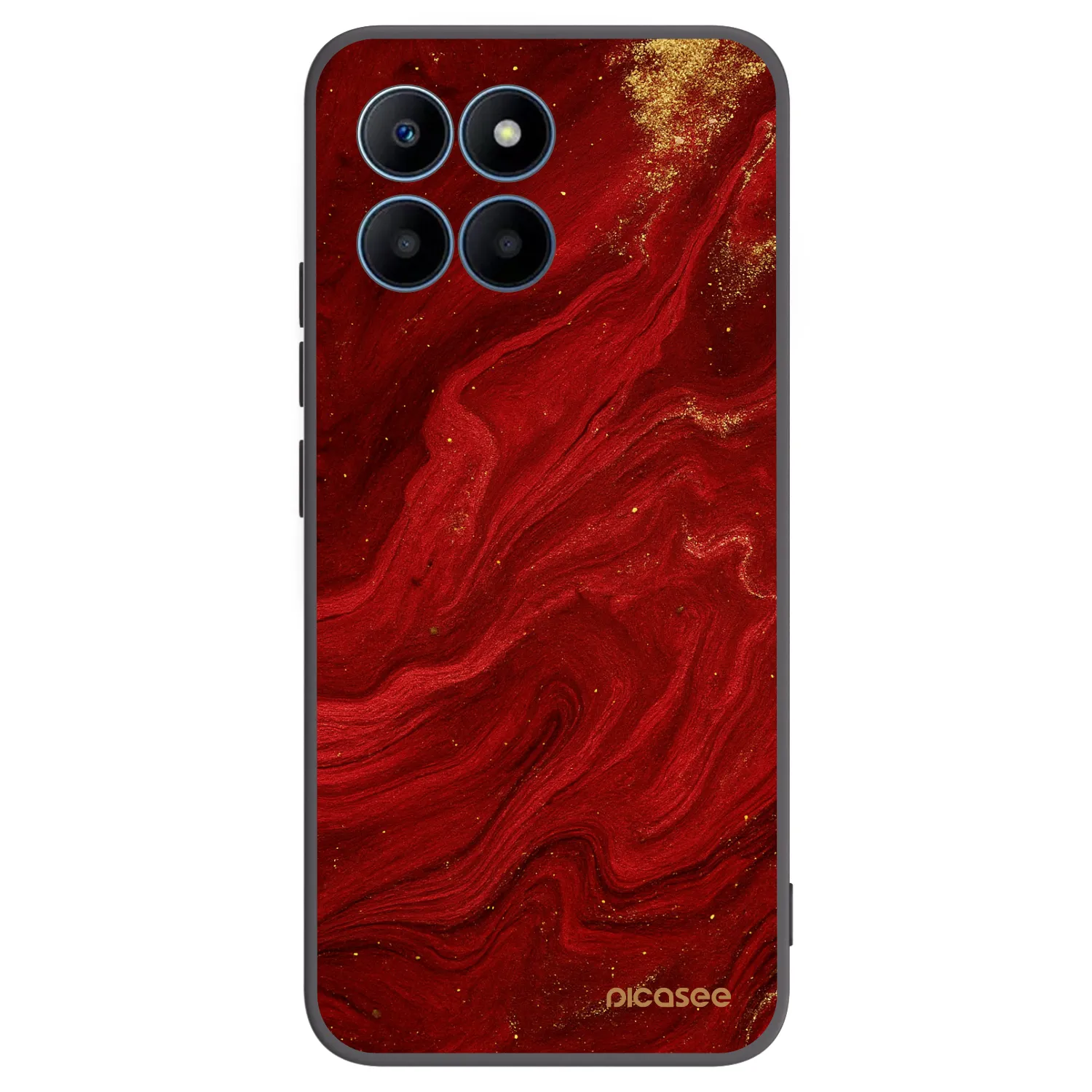 Picasee crna silikonska maskica za Honor 70 Lite - Red