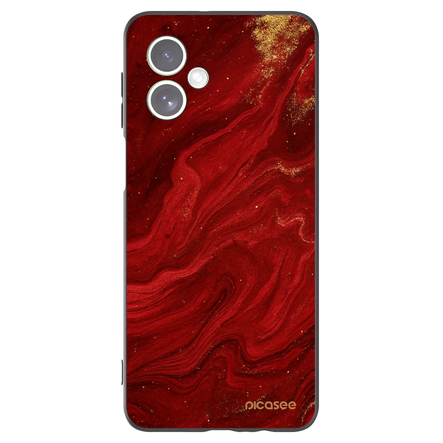 Picasee crna silikonska maskica za Motorola Moto G54 5G - Red