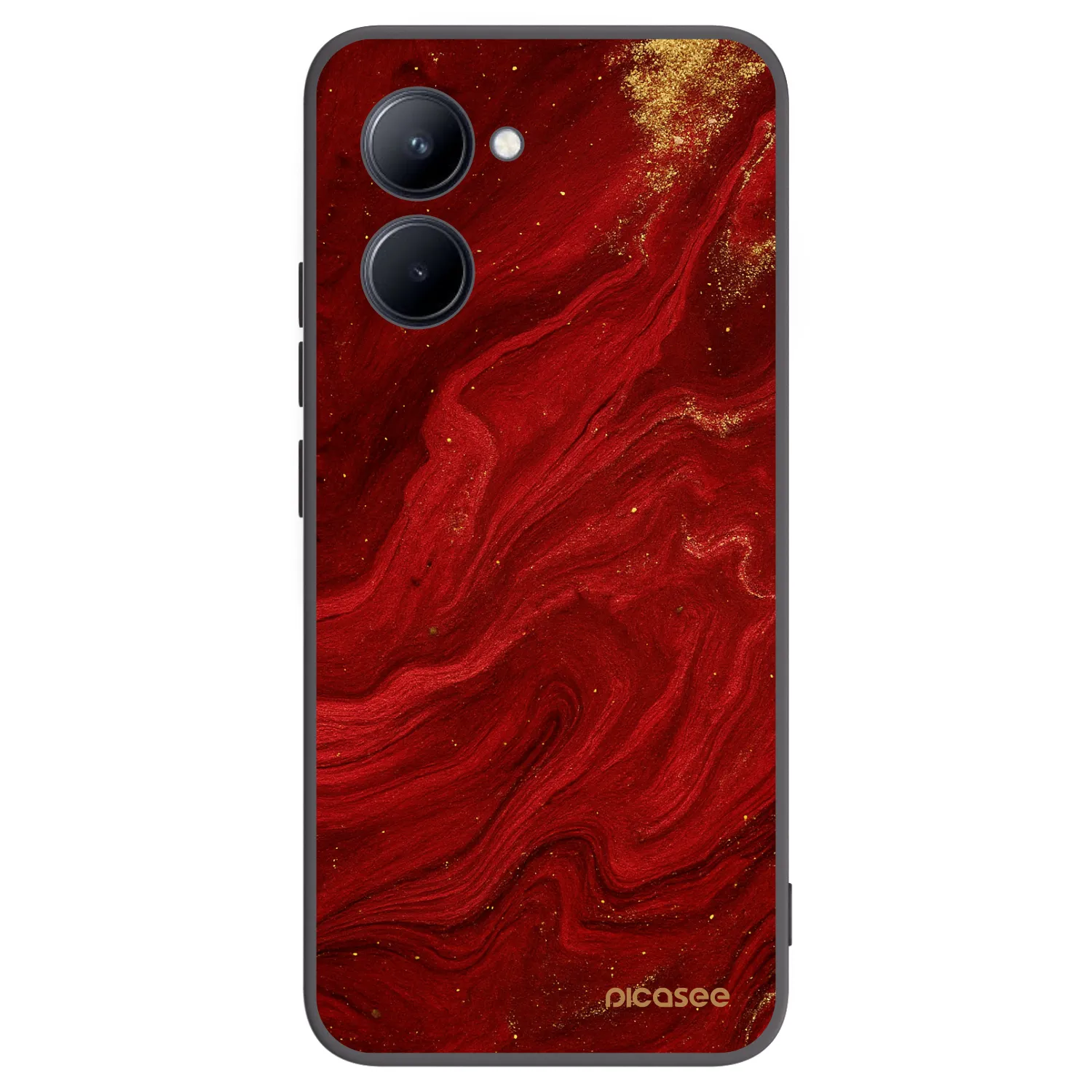 Picasee crna silikonska maskica za Realme C33 (2023) - Red