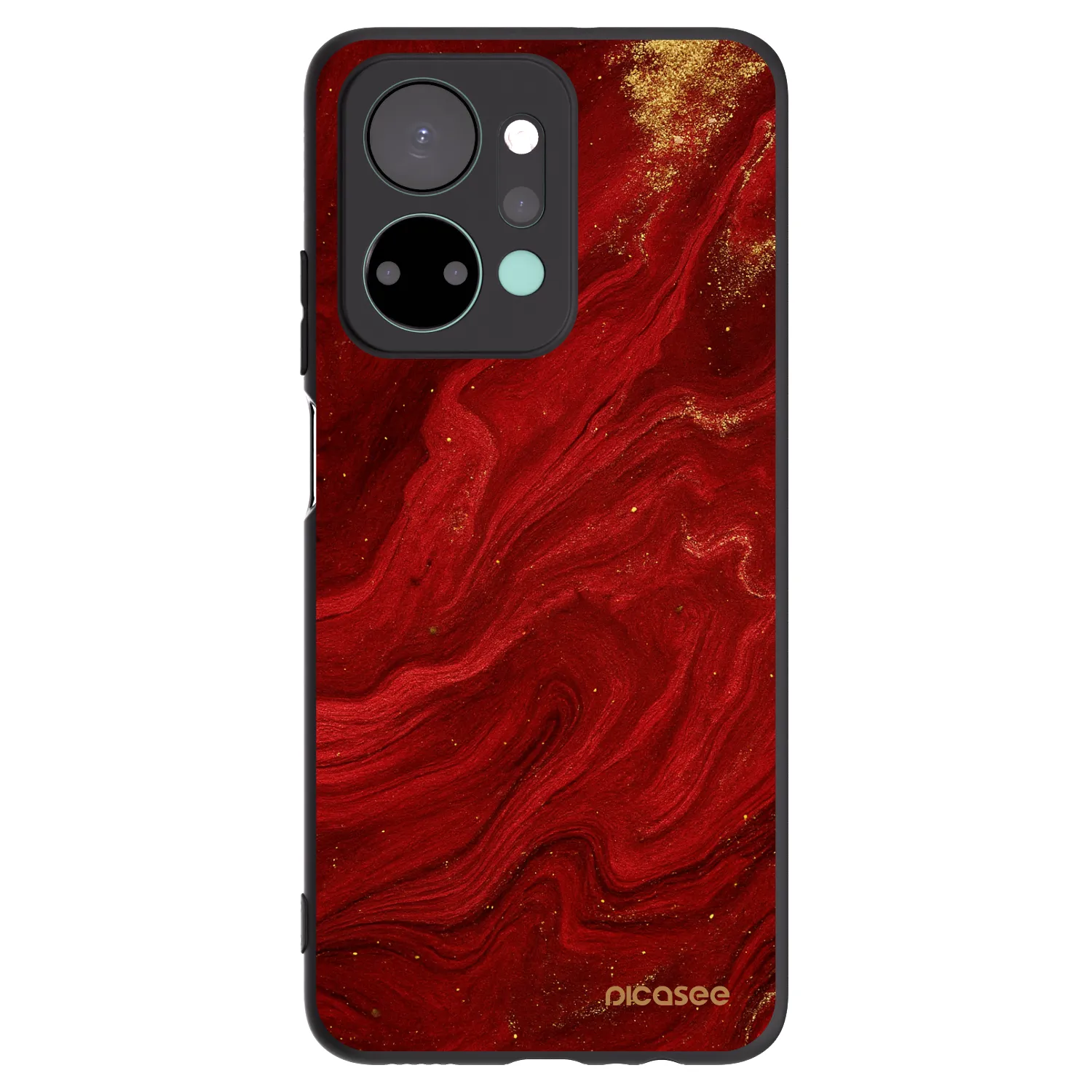 Picasee crna silikonska maskica za Honor X7a - Red