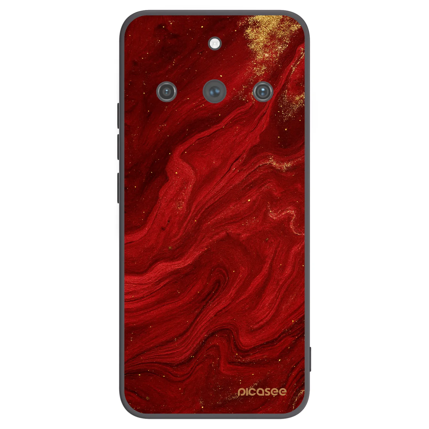 Picasee crna silikonska maskica za Realme 11 Pro+ - Red