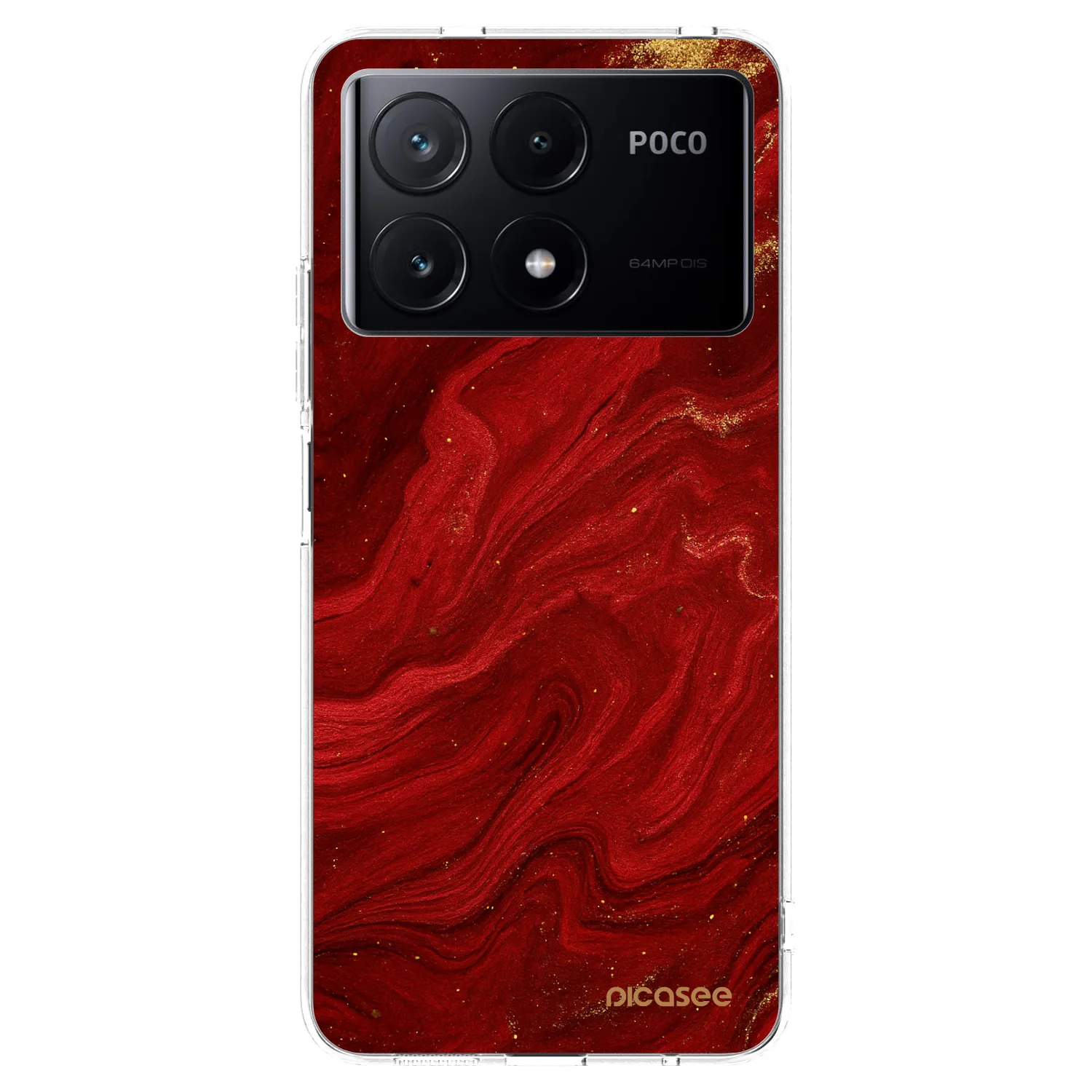 Picasee silikonska prozirna maskica za Xiaomi Poco X6 Pro - Red