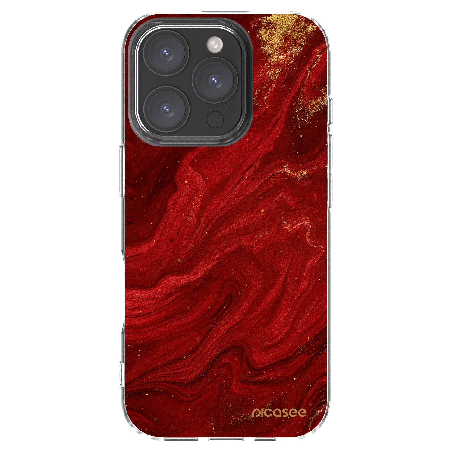 Picasee silikonska prozirna maskica za Apple iPhone 16 Pro - Red