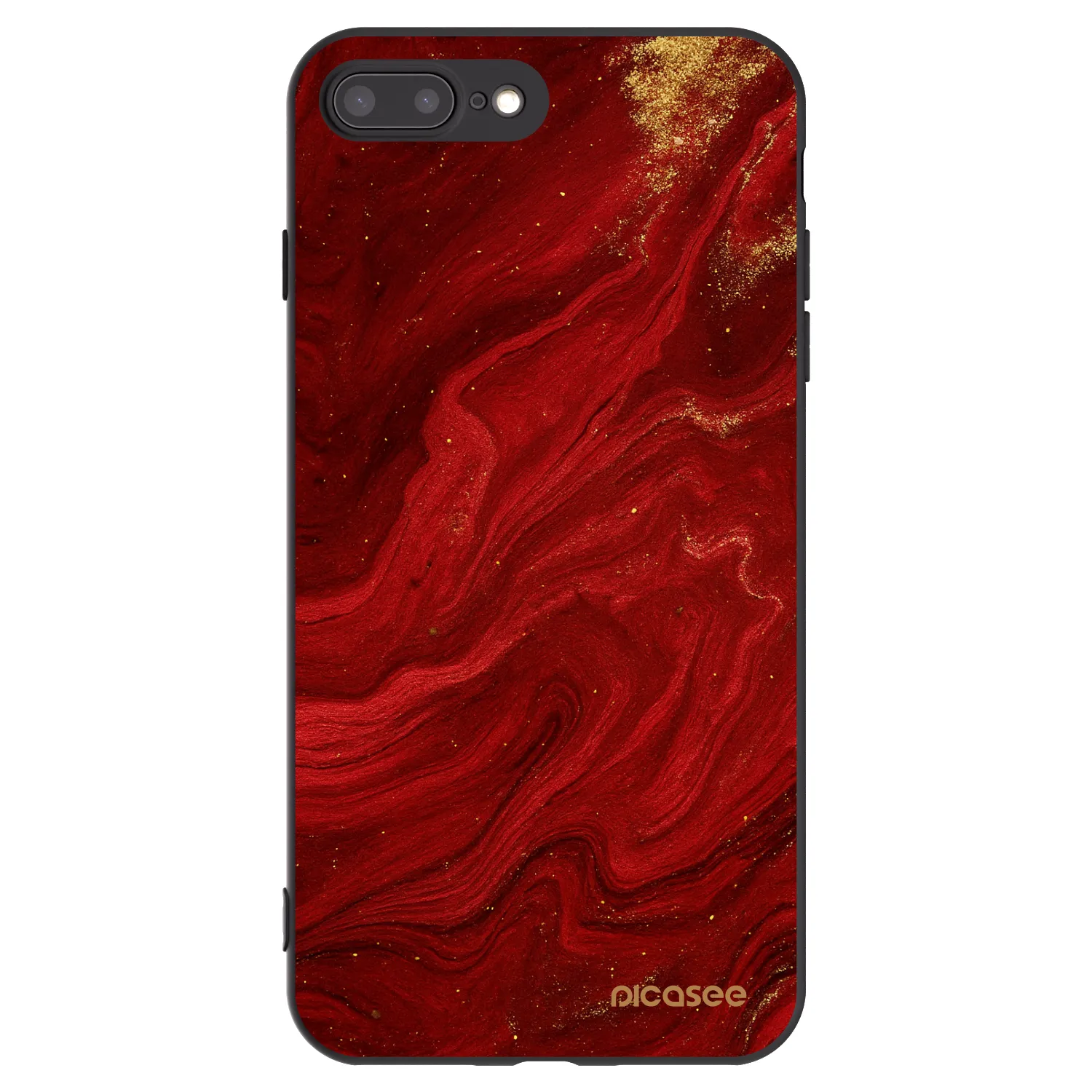 Picasee crna silikonska maskica za Apple iPhone 7 Plus - Red
