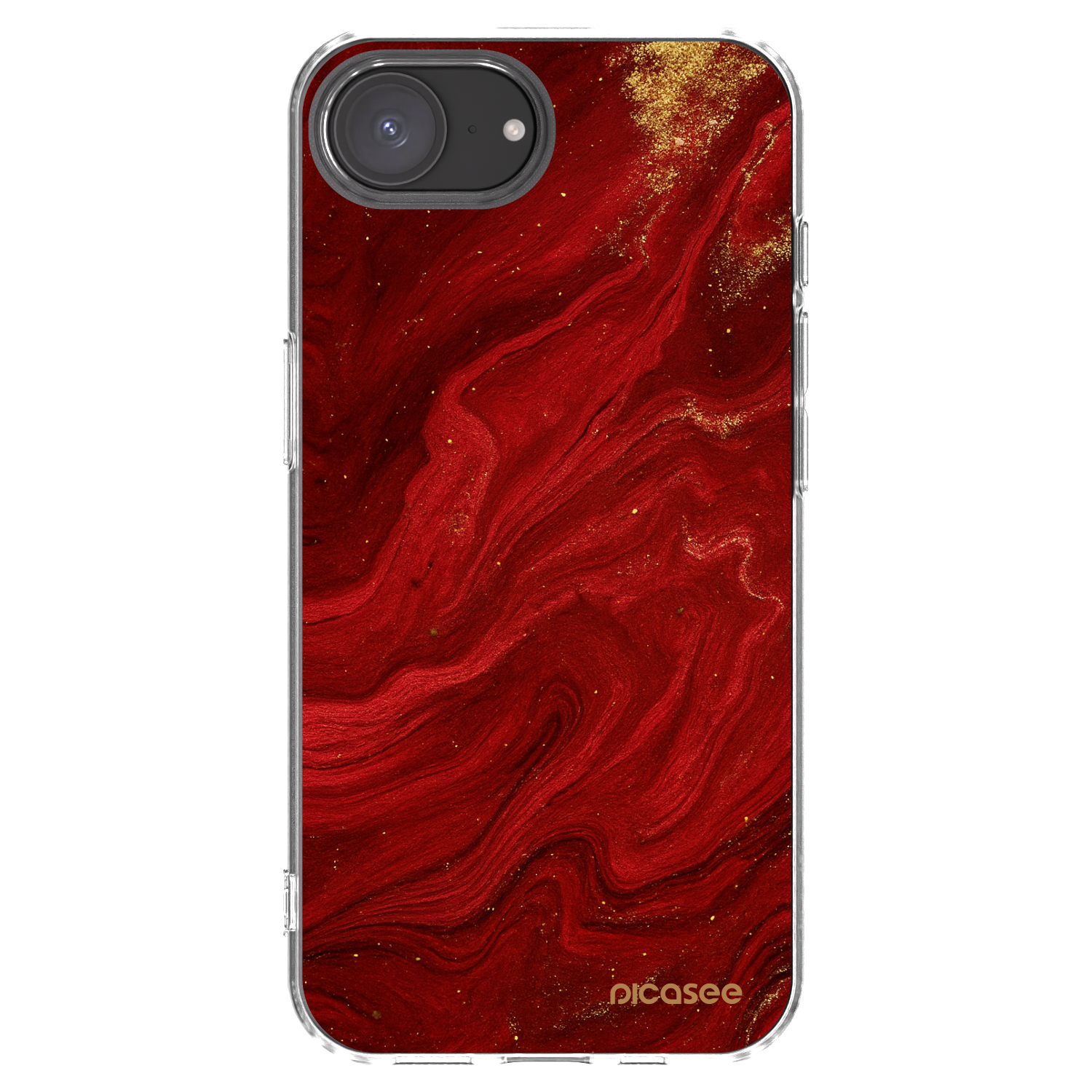 Picasee silikonska prozirna maskica za Apple iPhone 16e - Red
