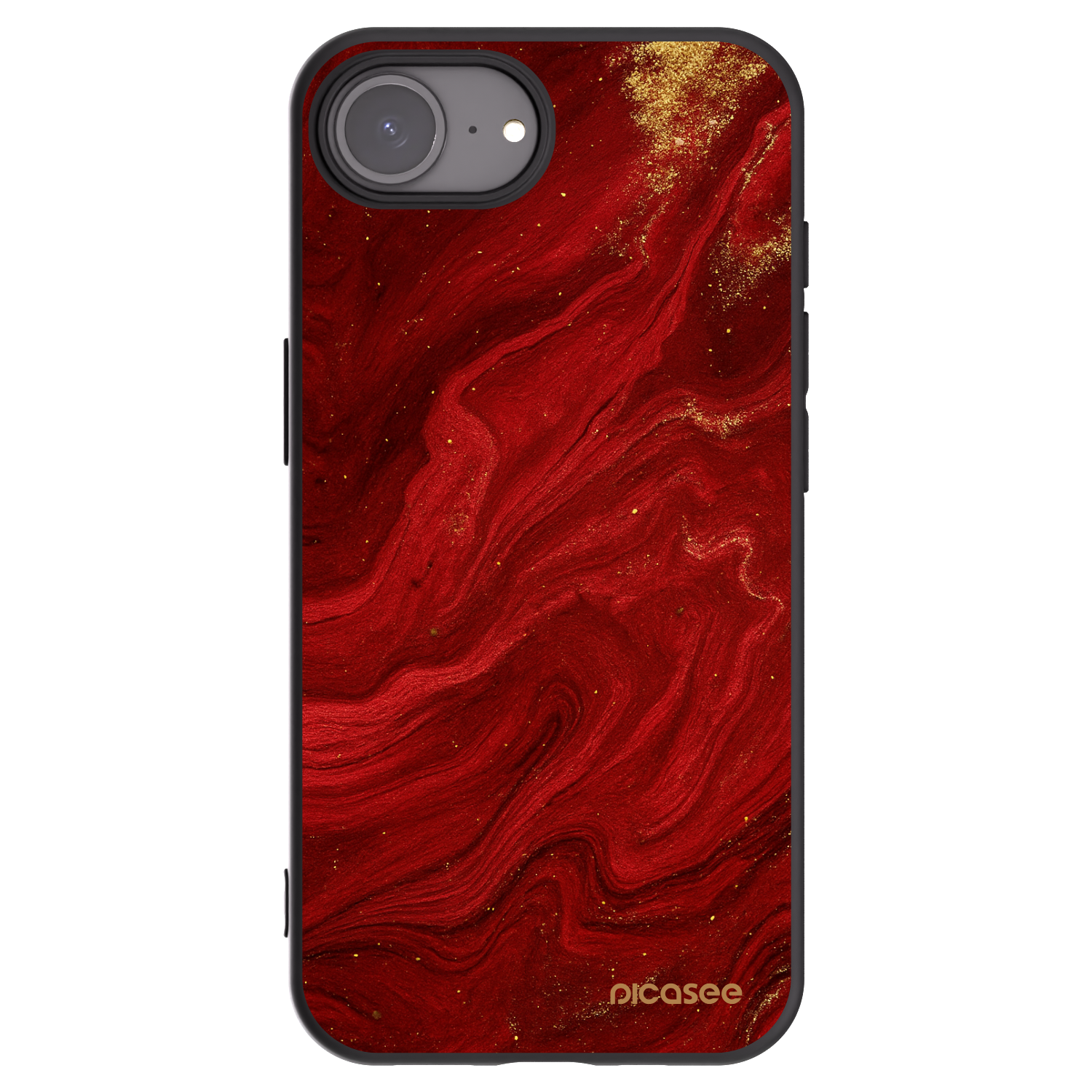 Picasee crna silikonska maskica za Apple iPhone 16e - Red