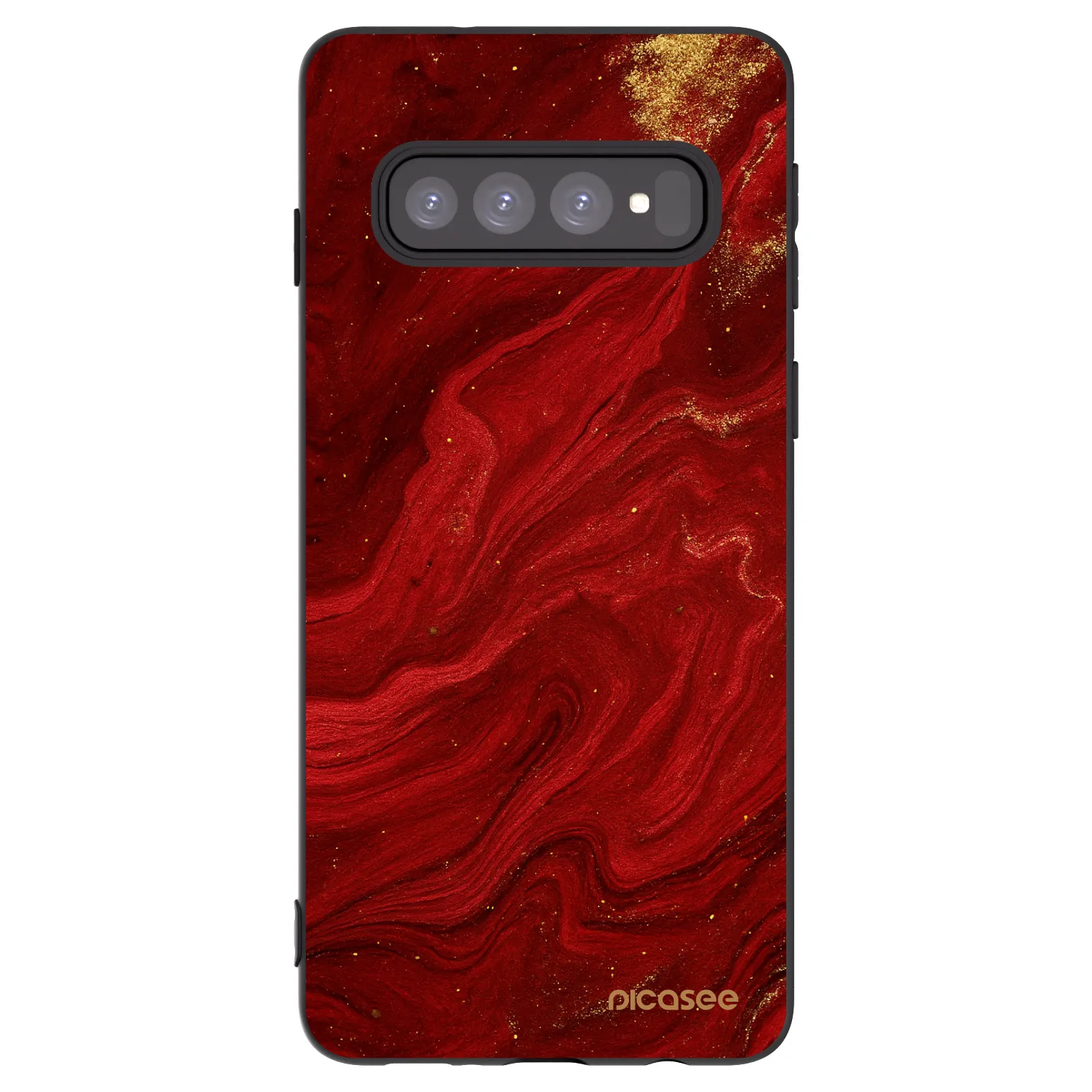 Picasee crna silikonska maskica za Samsung Galaxy S10 G973 - Red