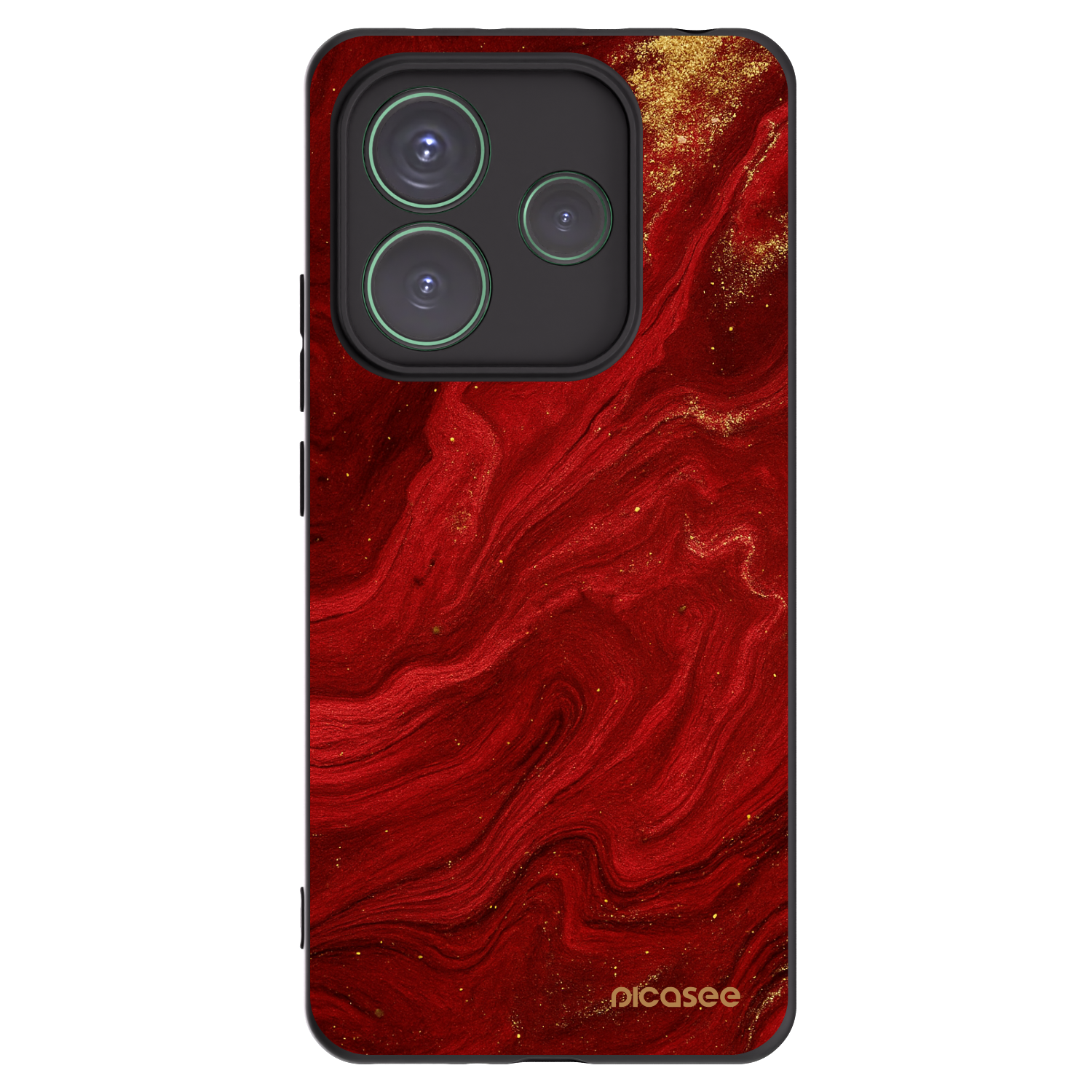 Picasee crna silikonska maskica za Xiaomi Redmi Note 14 5G - Red