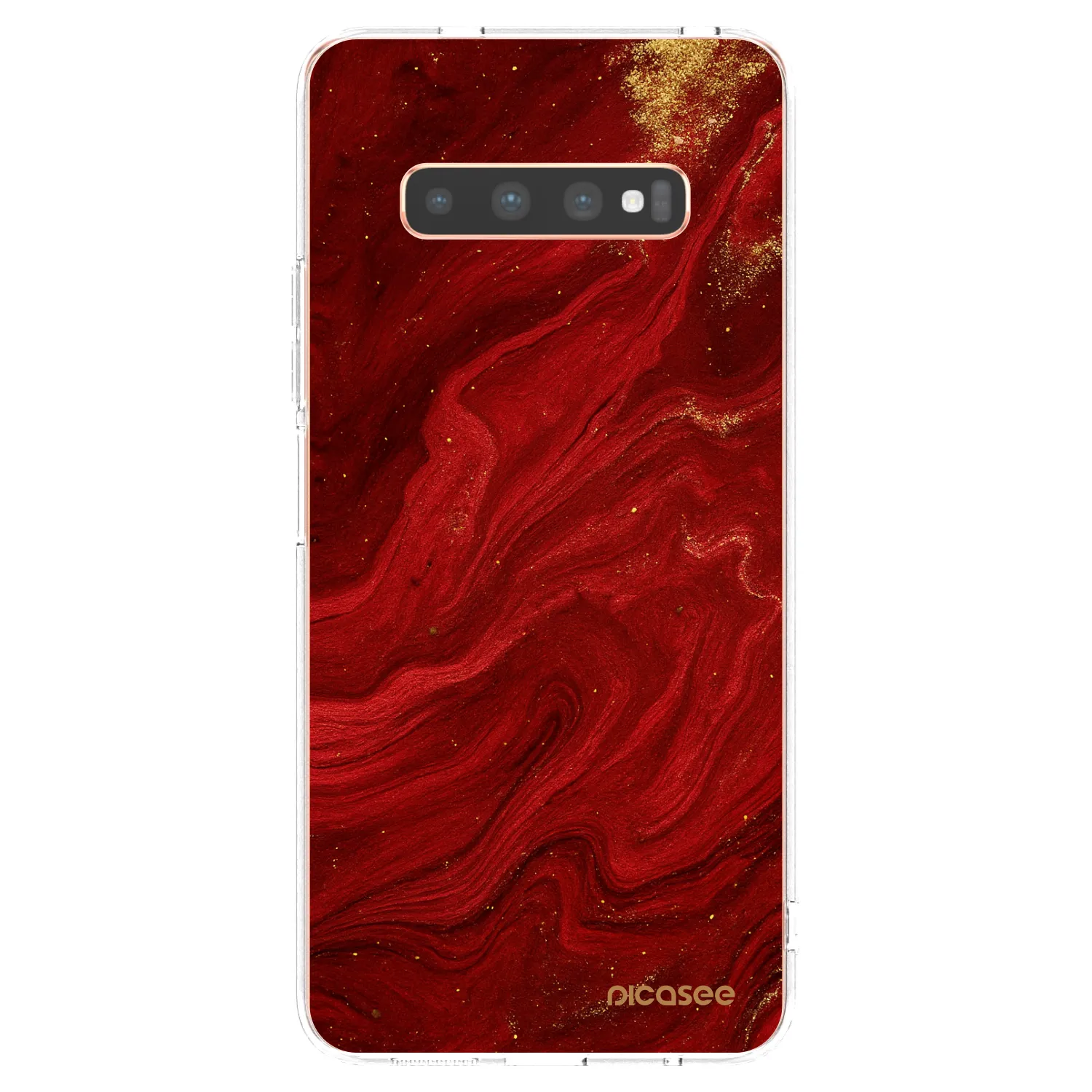 Picasee silikonska prozirna maskica za Samsung Galaxy S10 Plus G975 - Red