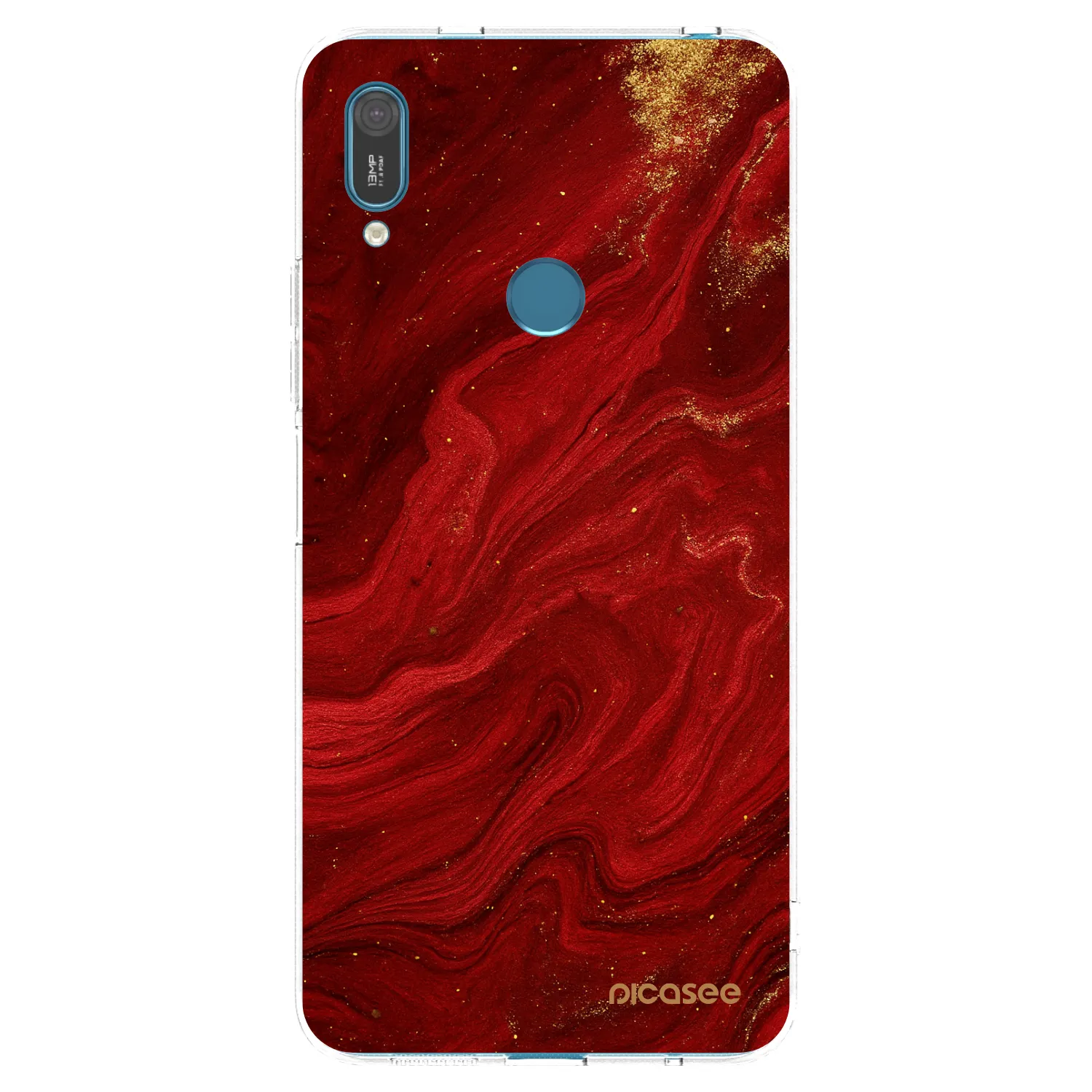 Picasee silikonska prozirna maskica za Huawei Y7 2019 - Red