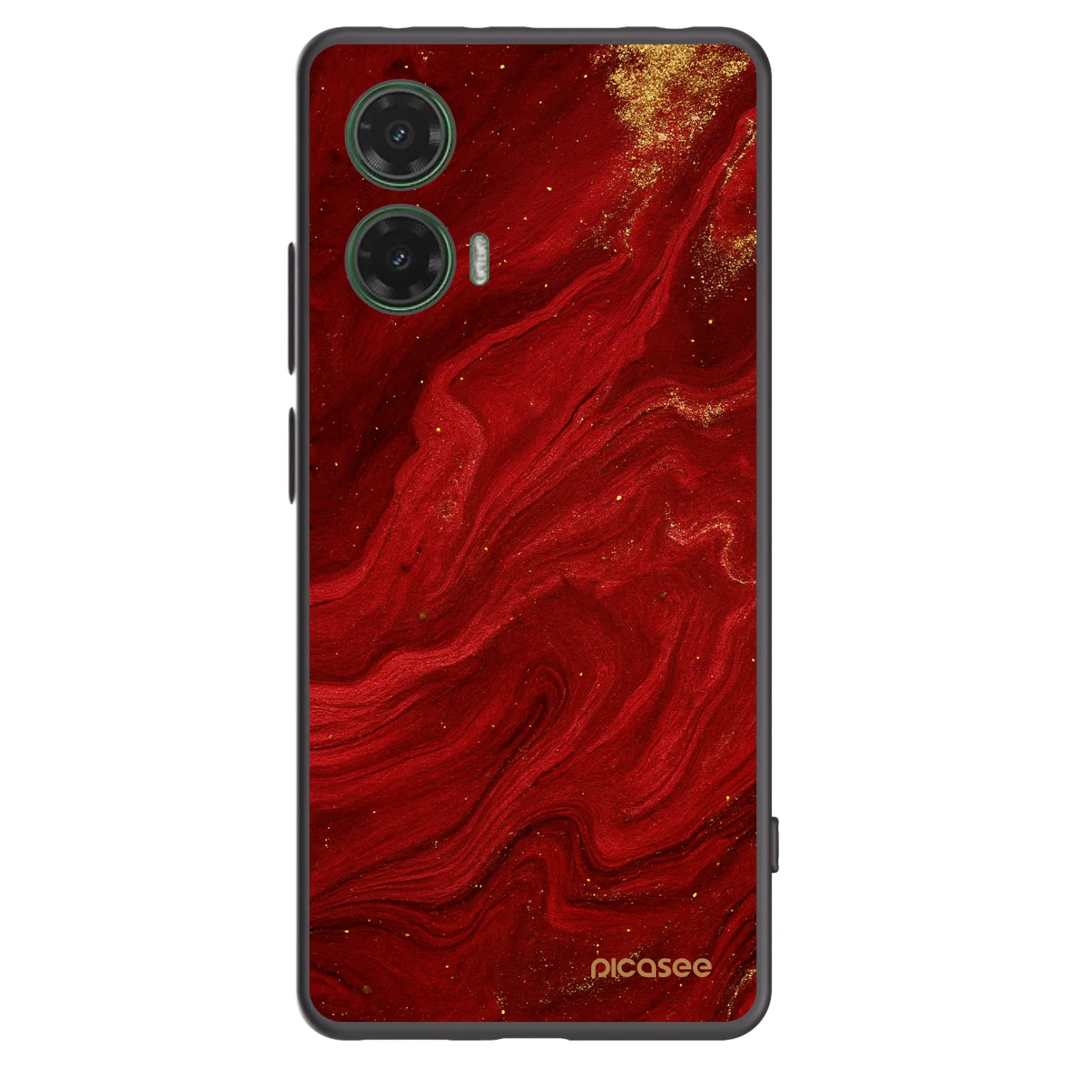 Picasee crna silikonska maskica za Motorola Moto G35 5G - Red