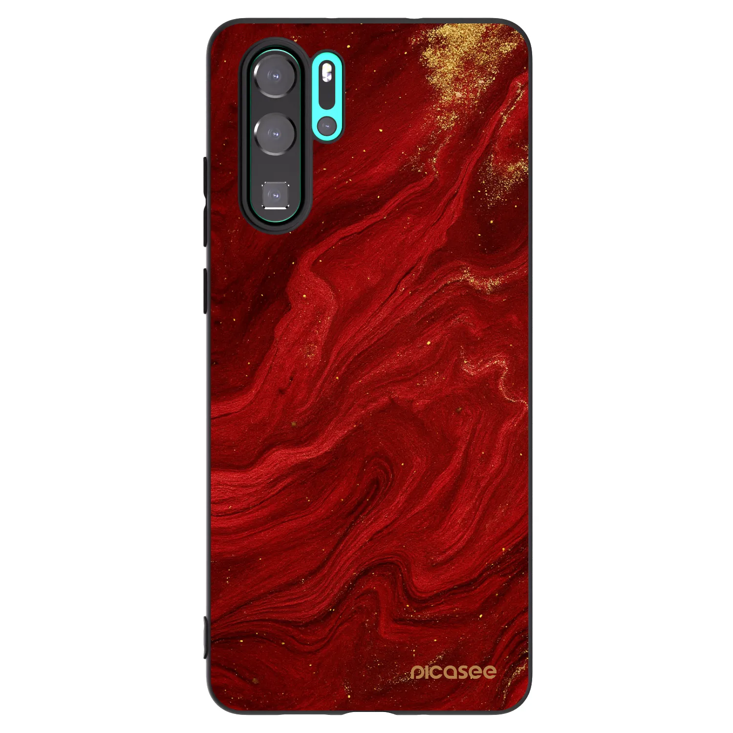 Picasee crna silikonska maskica za Huawei P30 Pro - Red