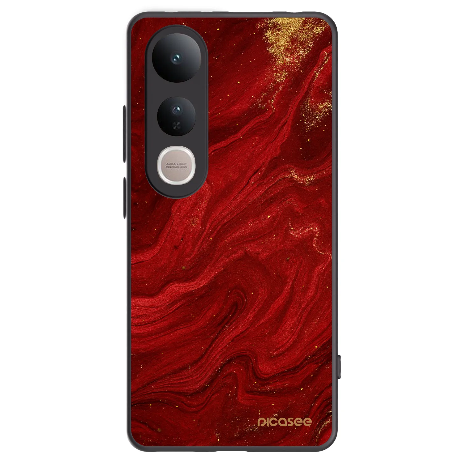 Picasee crna silikonska maskica za Vivo V50 Lite 5G - Red