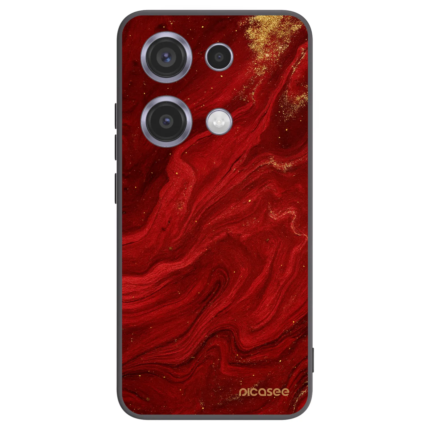 Picasee crna silikonska maskica za Xiaomi Redmi Note 14S - Red