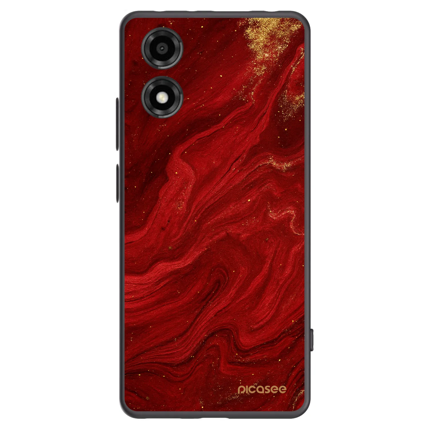 Picasee crna silikonska maskica za Motorola Moto E14 - Red