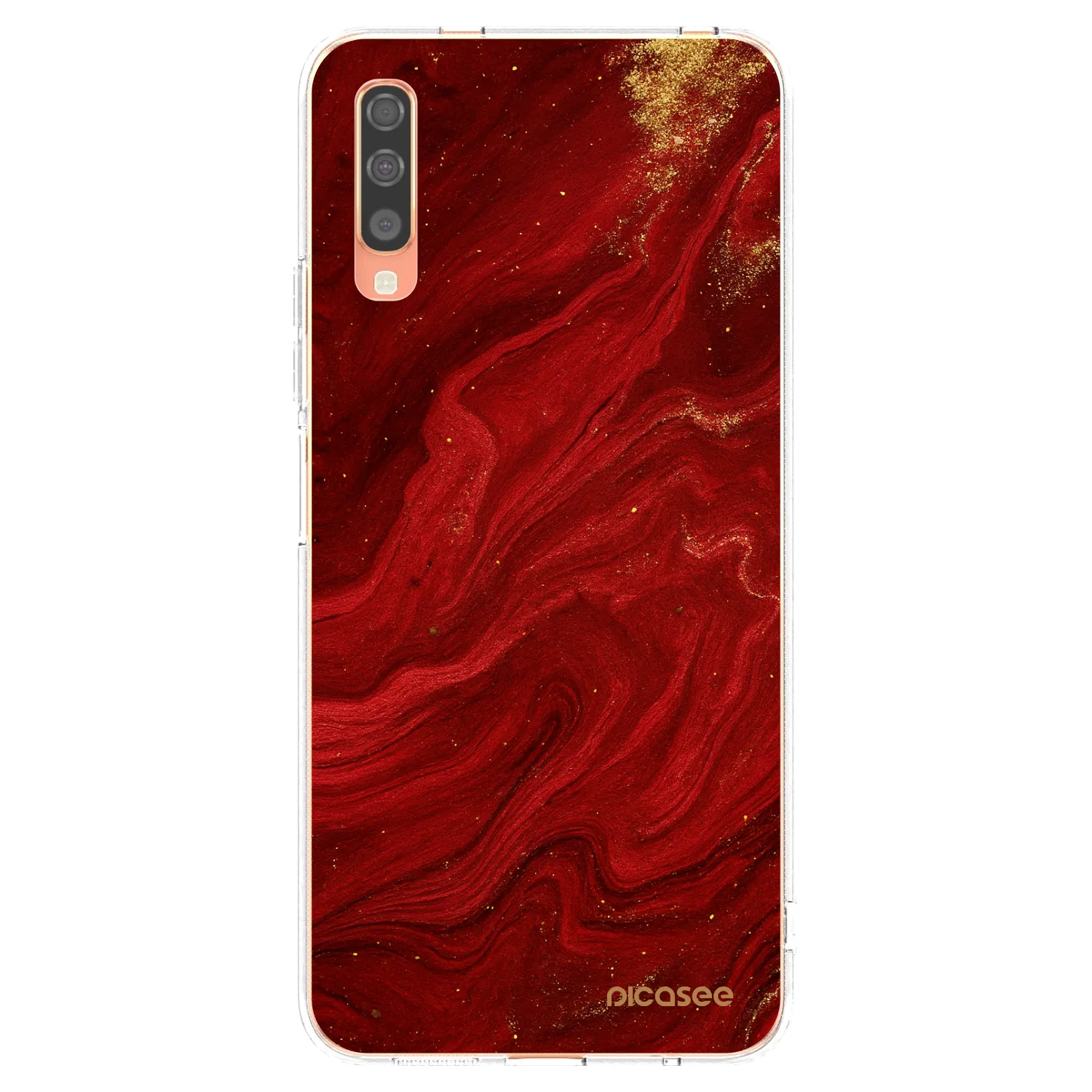 Picasee silikonska prozirna maskica za Samsung Galaxy A70 A705F - Red