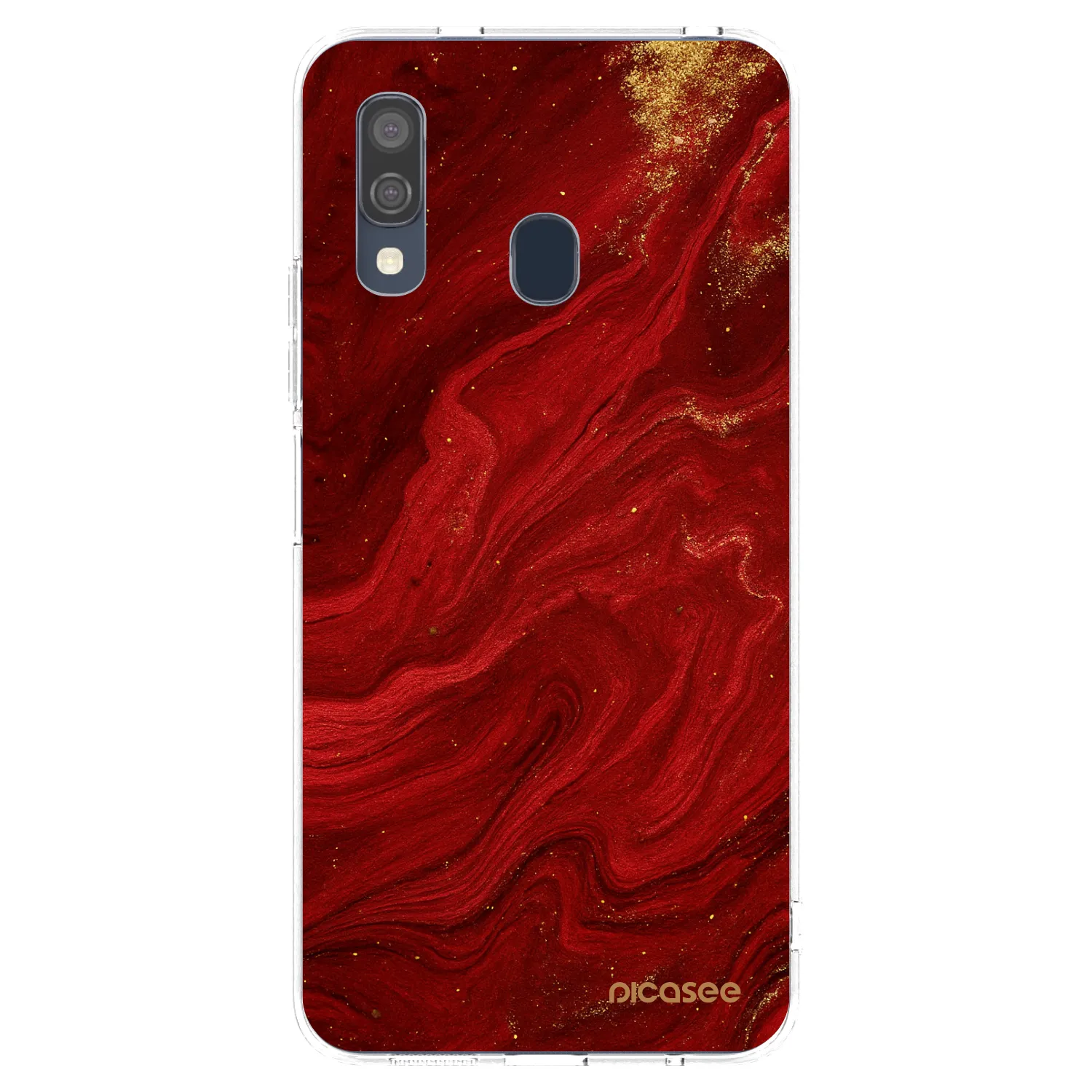 Picasee silikonska prozirna maskica za Samsung Galaxy A40 A405F - Red