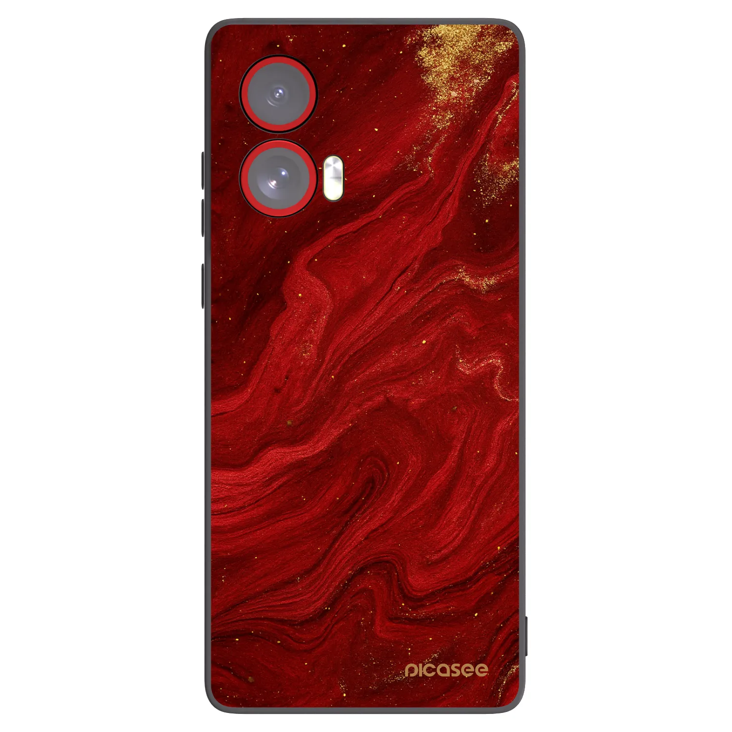 Picasee crna silikonska maskica za Motorola Edge 50 Fusion - Red
