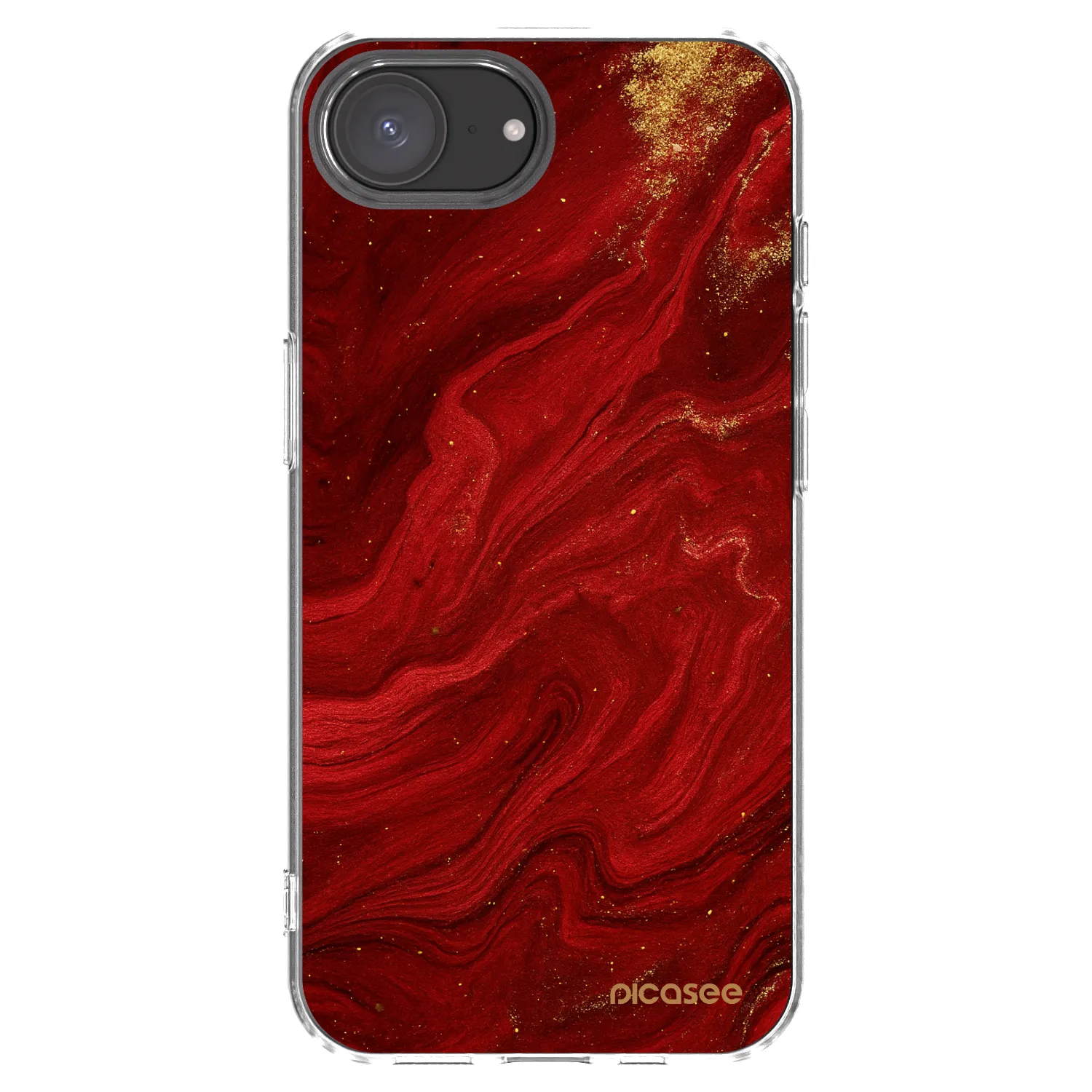 Picasee silikonska prozirna maskica za Apple iPhone 17e - Red