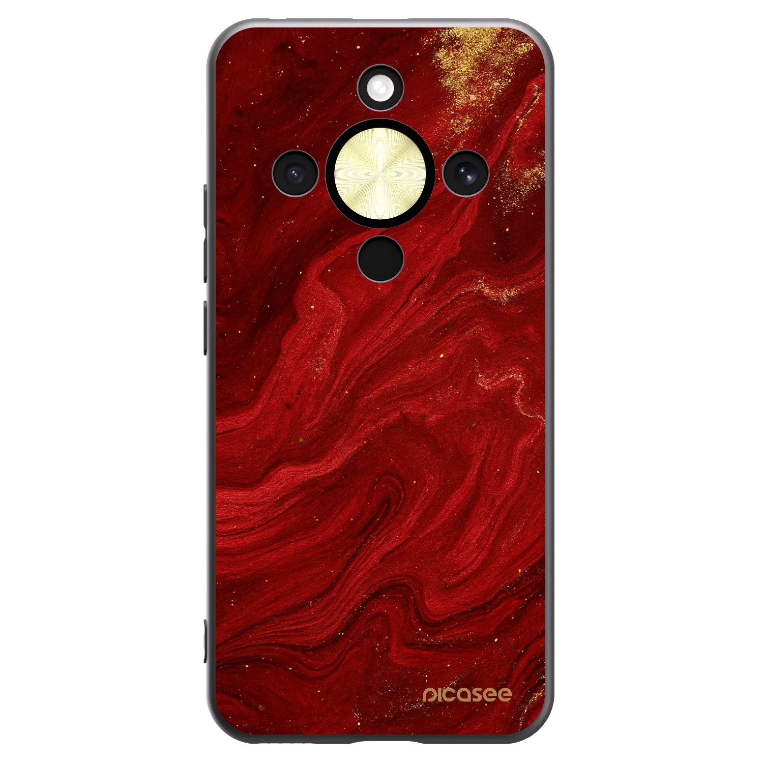 Picasee crna silikonska maskica za Honor Magic8 Lite 5G - Red