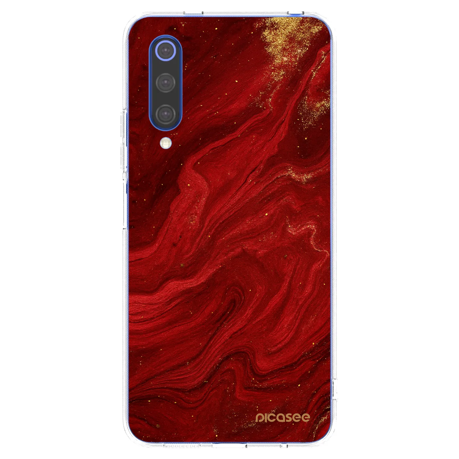 Picasee silikonska prozirna maskica za Xiaomi Mi 9 SE - Red