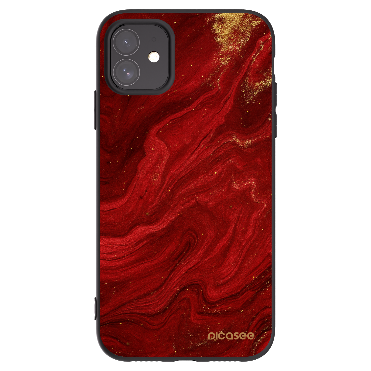 Picasee crna silikonska maskica za Apple iPhone 11 - Red