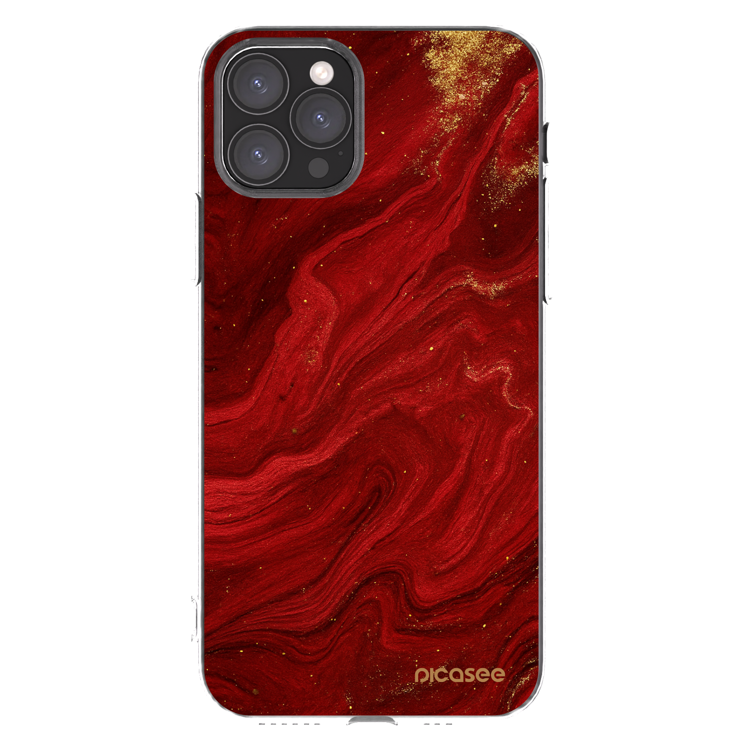 Picasee silikonska prozirna maskica za Apple iPhone 11 Pro - Red