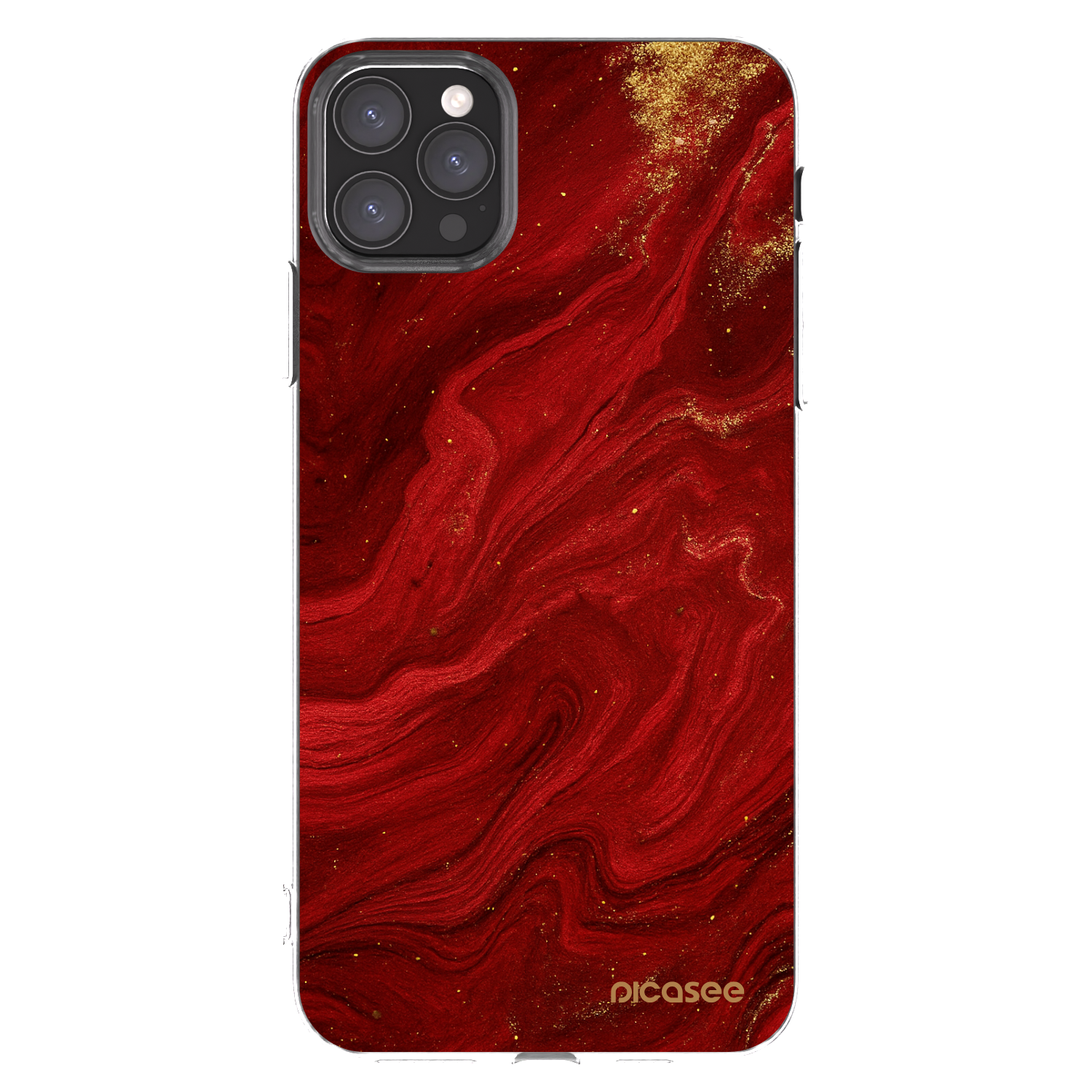 Picasee silikonska prozirna maskica za Apple iPhone 11 Pro Max - Red