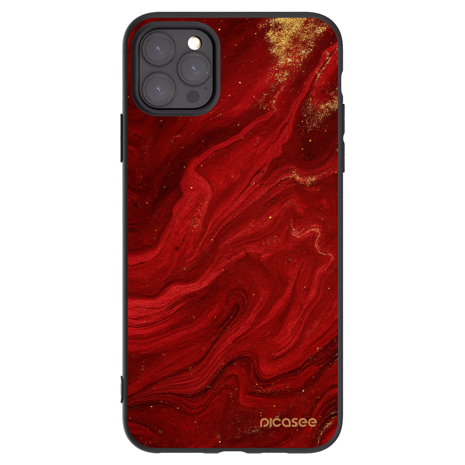 Picasee crna silikonska maskica za Apple iPhone 11 Pro Max - Red