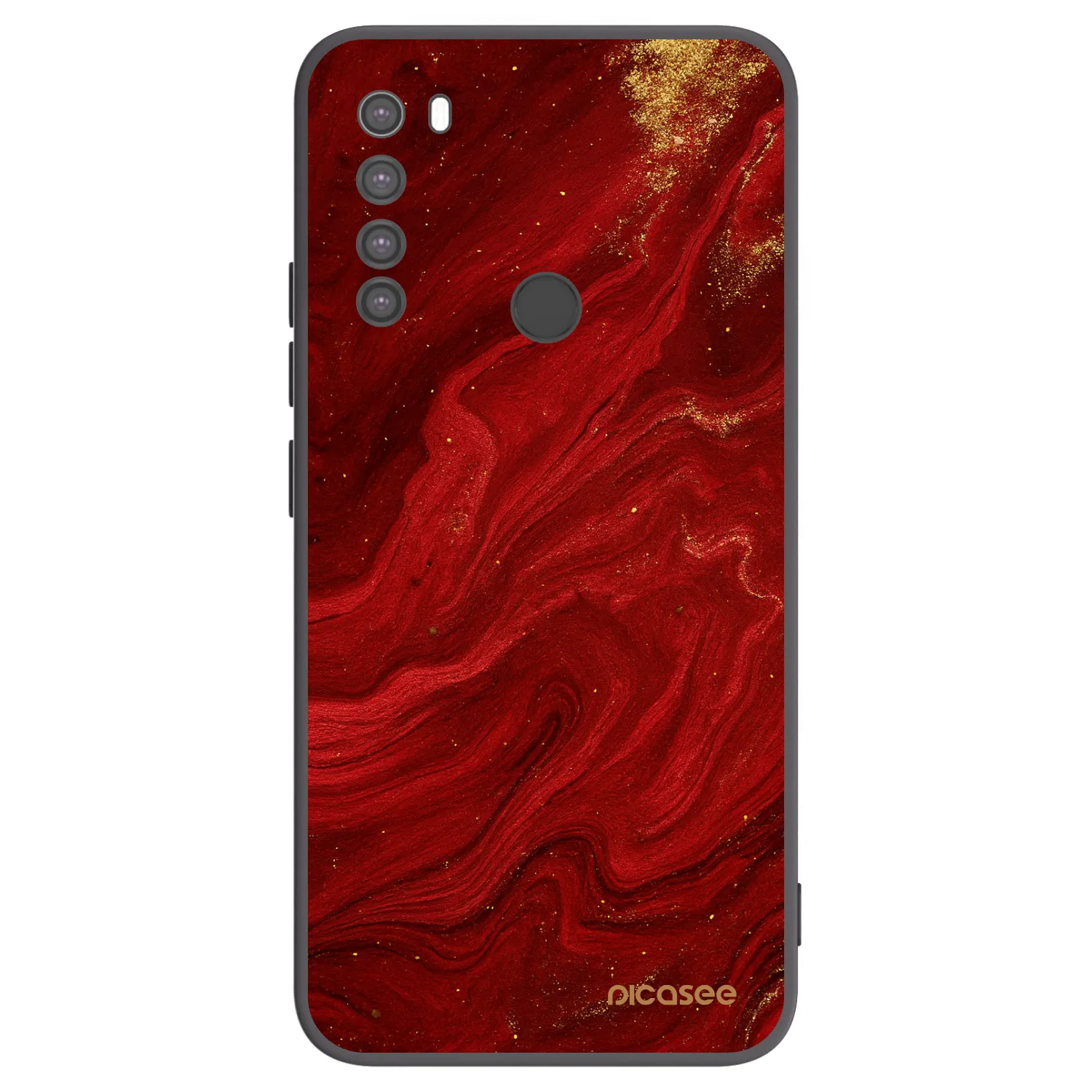 Picasee crna silikonska maskica za Xiaomi Redmi Note 8 - Red