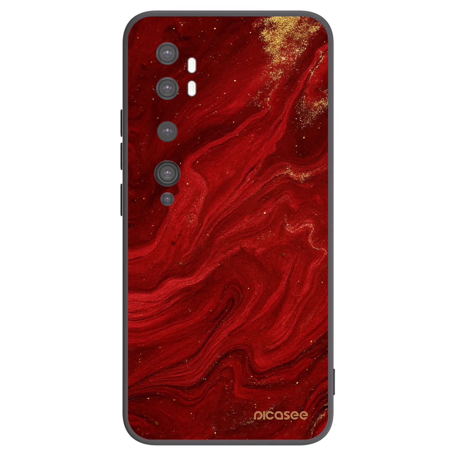 Picasee crna silikonska maskica za Xiaomi Mi Note 10 (Pro) - Red