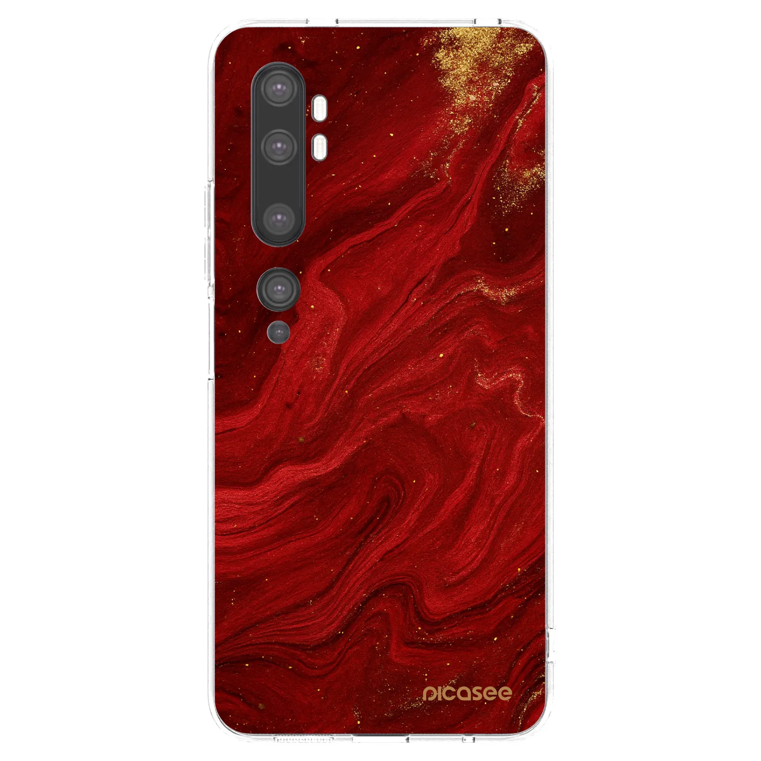 Picasee silikonska prozirna maskica za Xiaomi Mi Note 10 (Pro) - Red