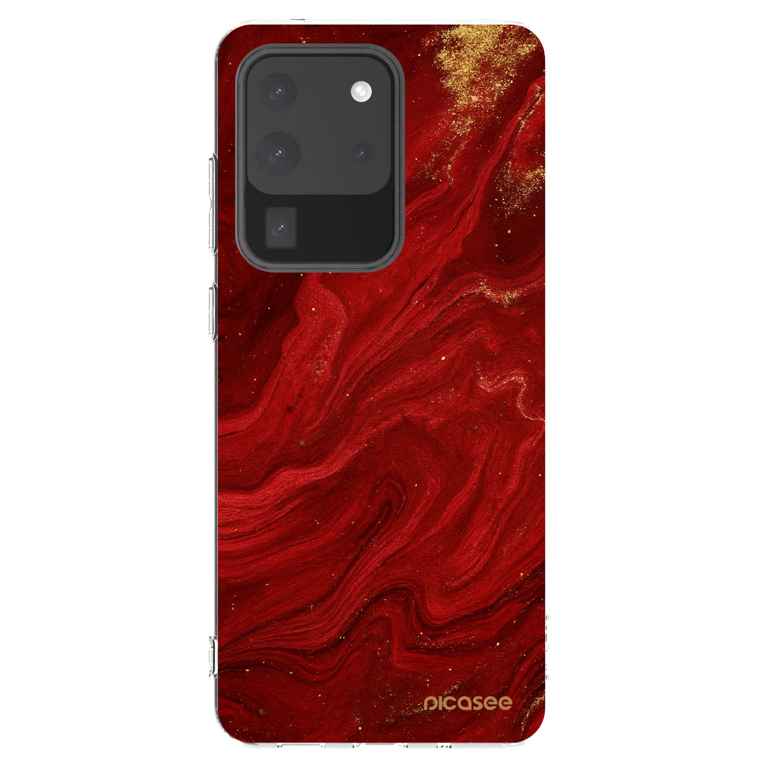 Picasee silikonska prozirna maskica za Samsung Galaxy S20 Ultra 5G G988F - Red