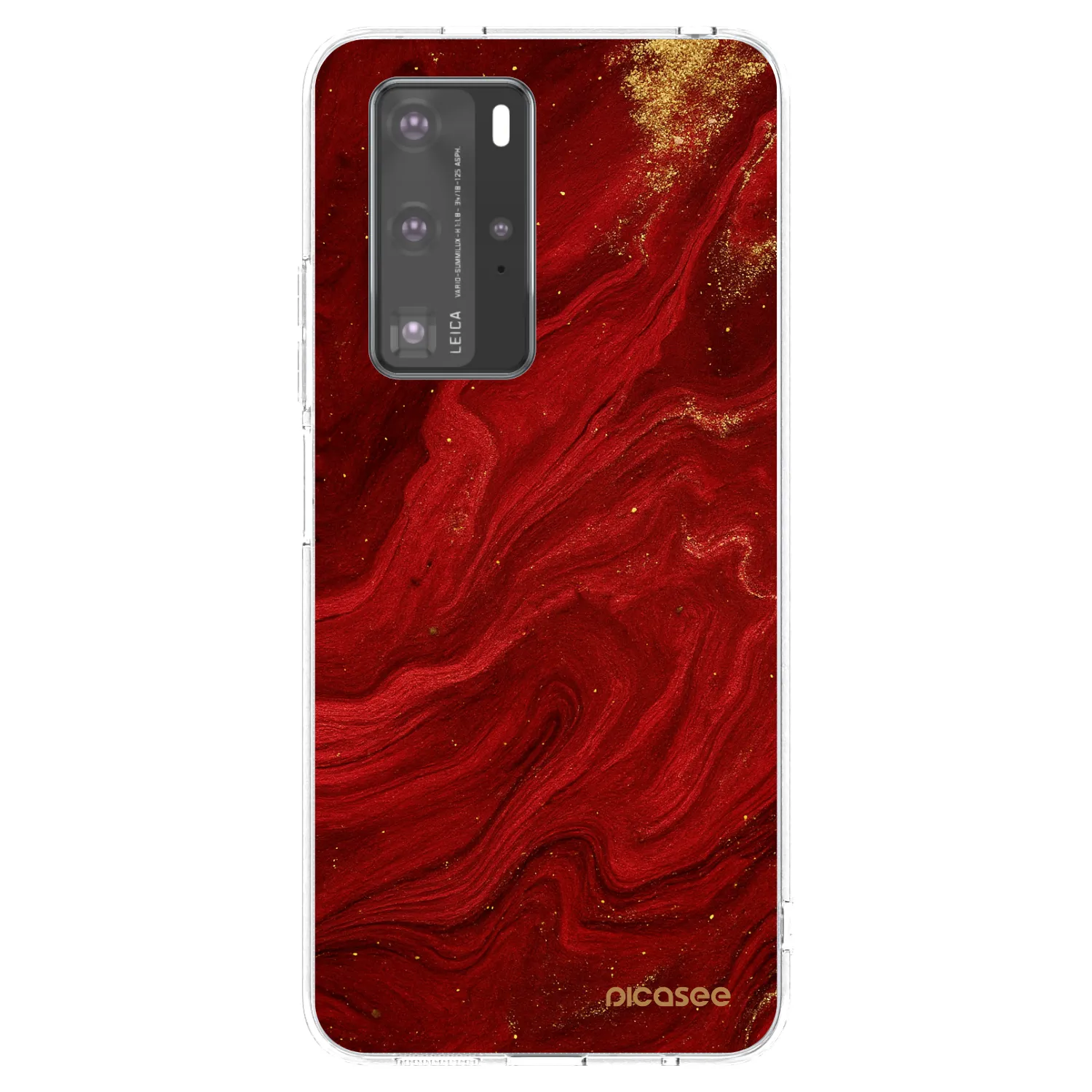 Picasee silikonska prozirna maskica za Huawei P40 Pro - Red