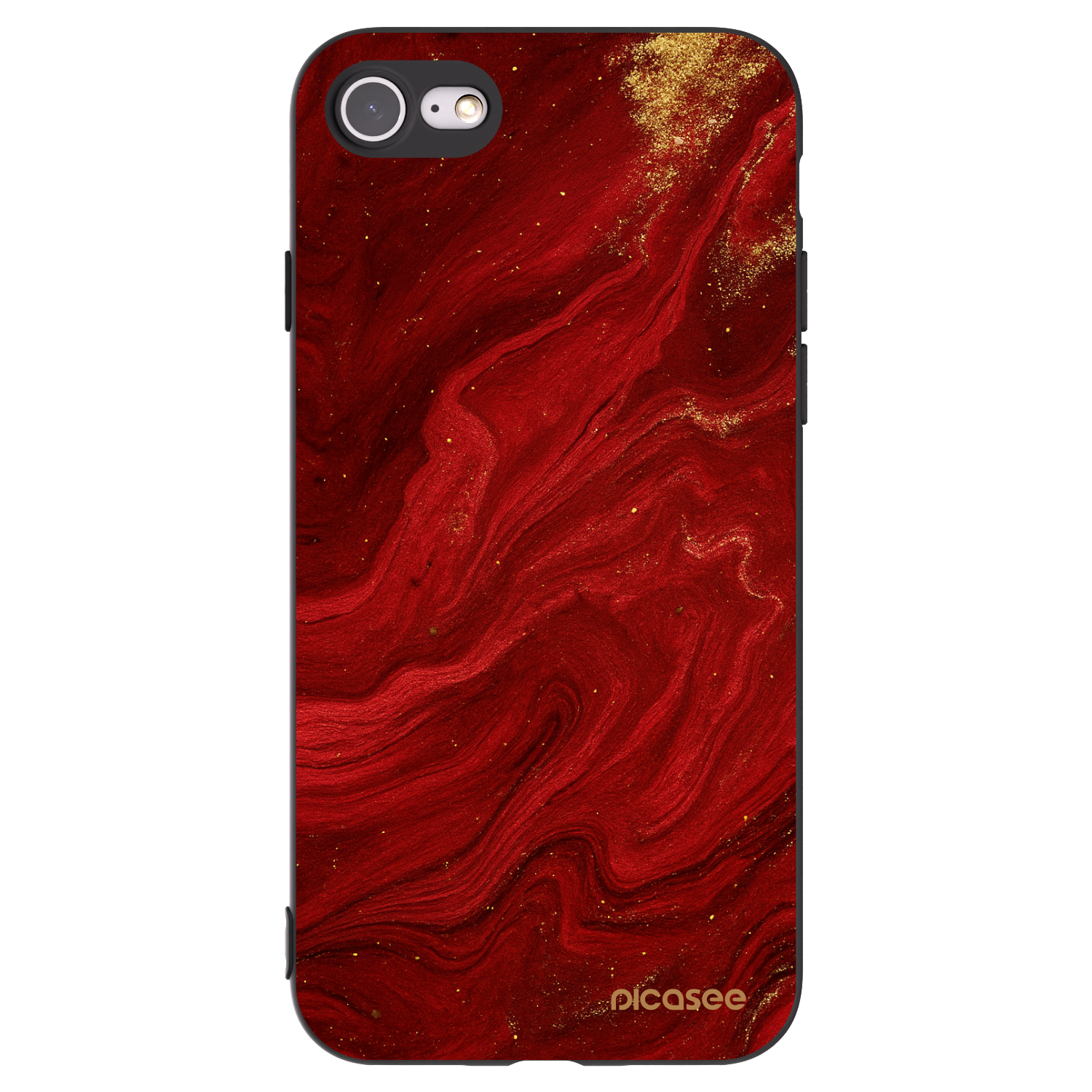 Picasee crna silikonska maskica za Apple iPhone SE 2020 - Red